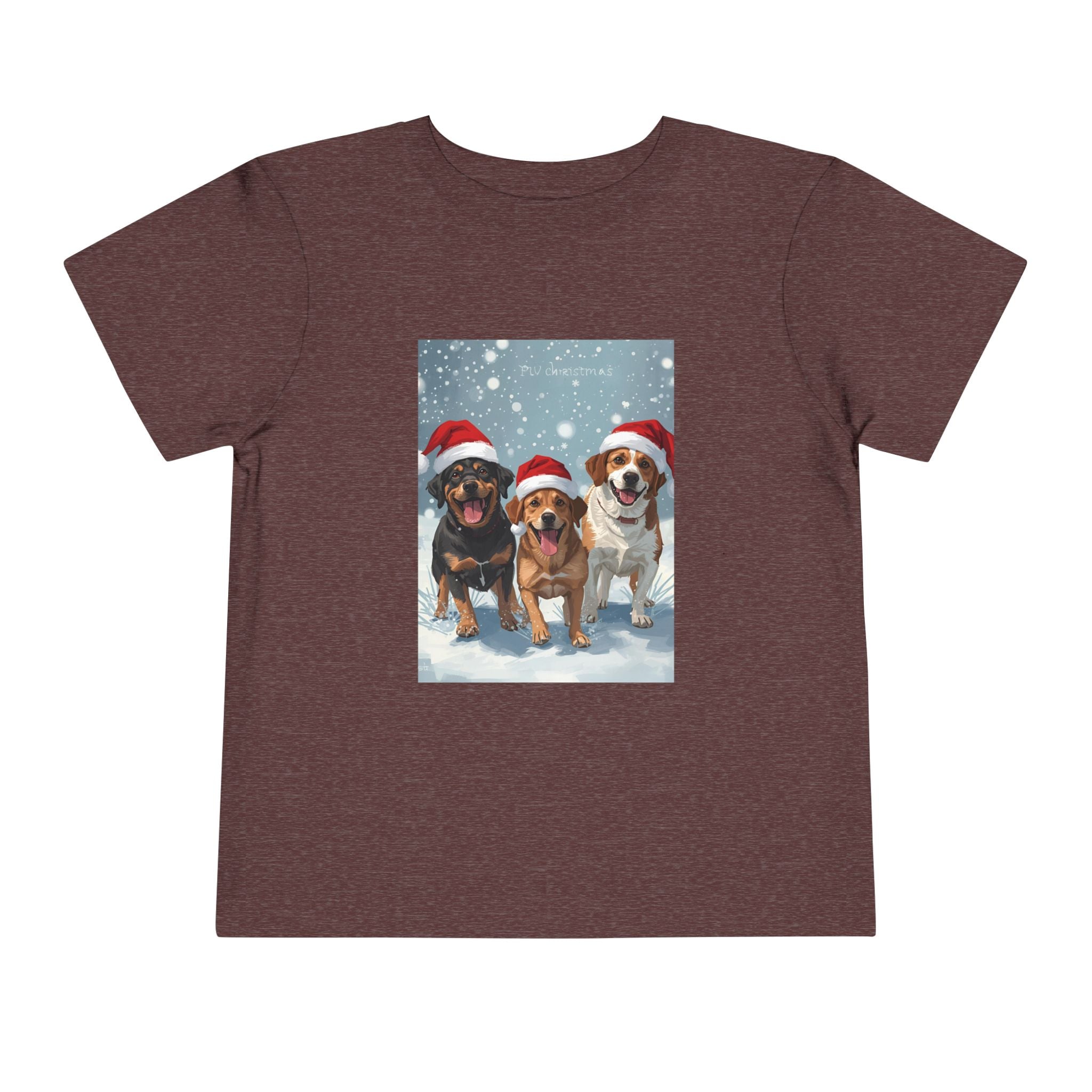 Cute Christmas Dogs Toddler Short Sleeve Tee