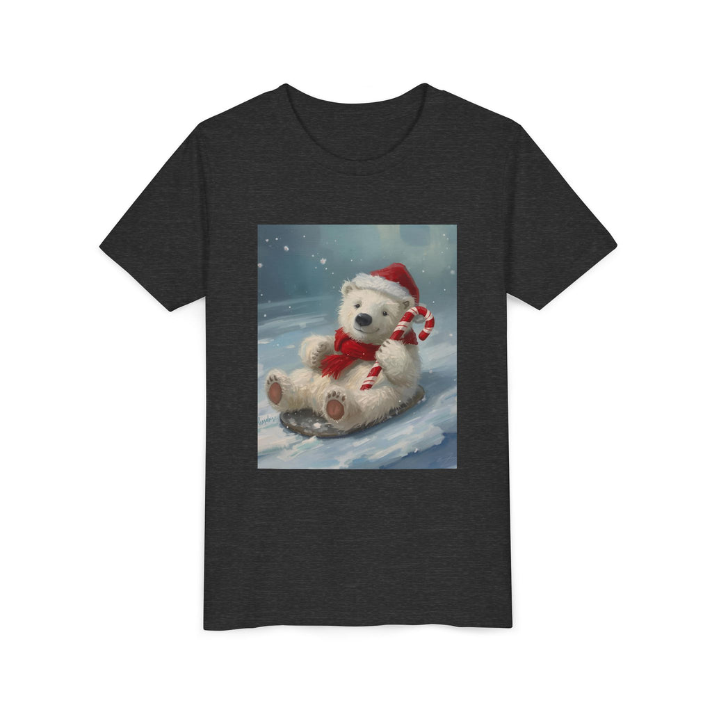 Cute Christmas Bear Youth Short Sleeve Tee
