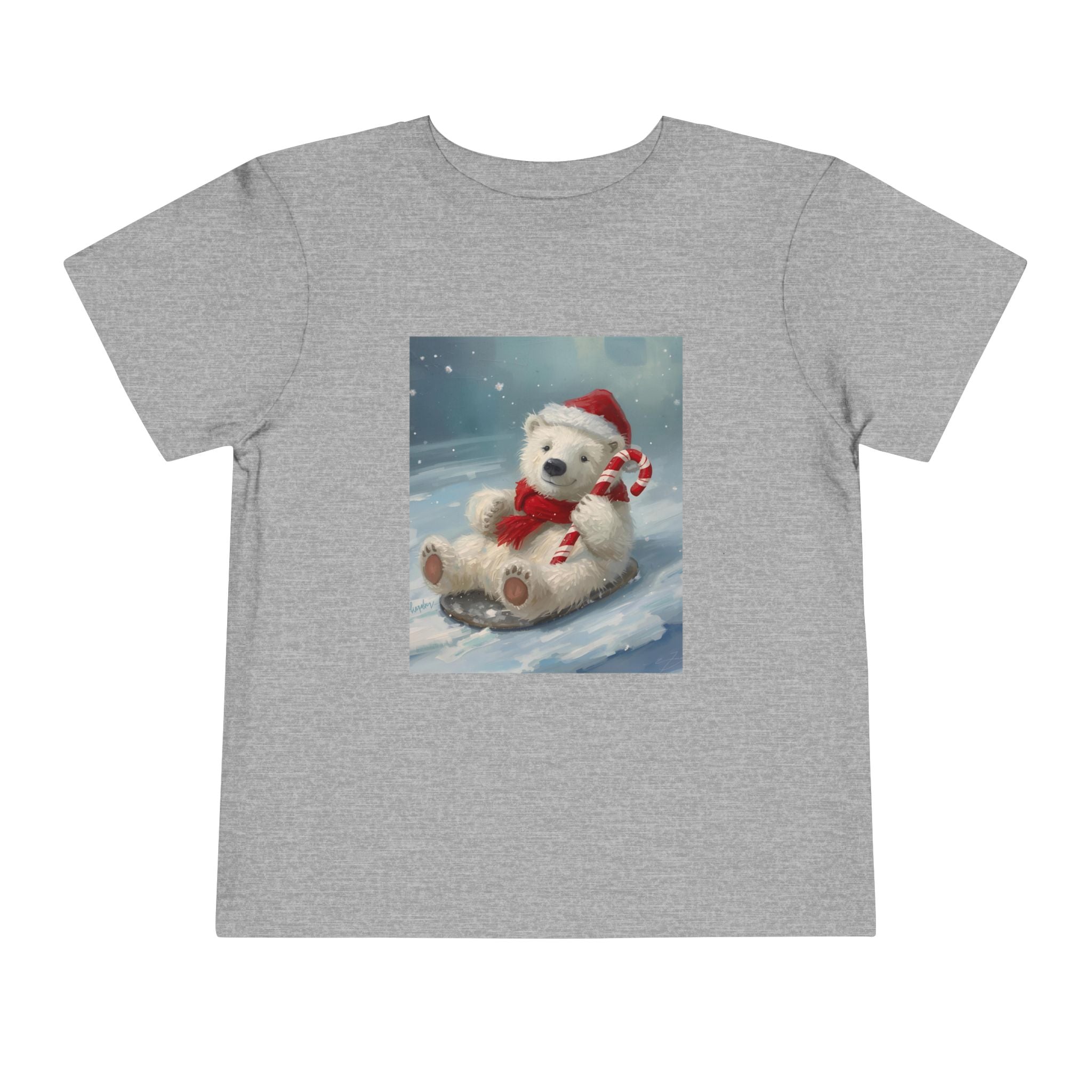 Cute Christmas Bear Toddler Short Sleeve Tee