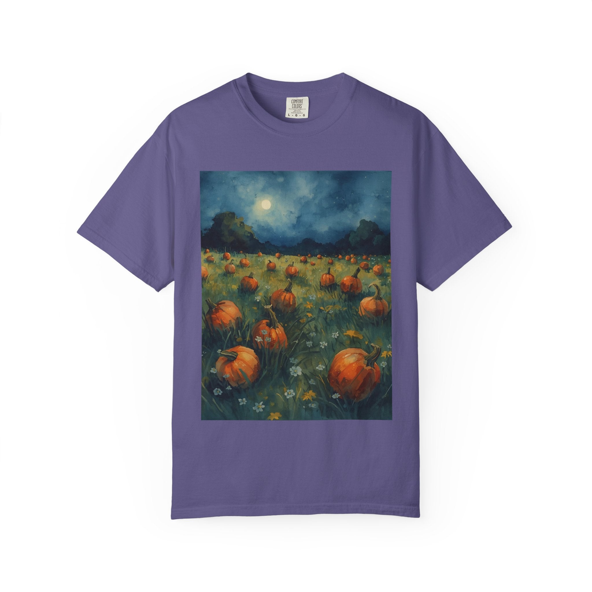 Pumpkin Patch Moonlit T-shirt | Fall Harvest Tee | Halloween Shirt | Unisex Autumn Apparel | Cozy Gift for Pumpkin Lovers