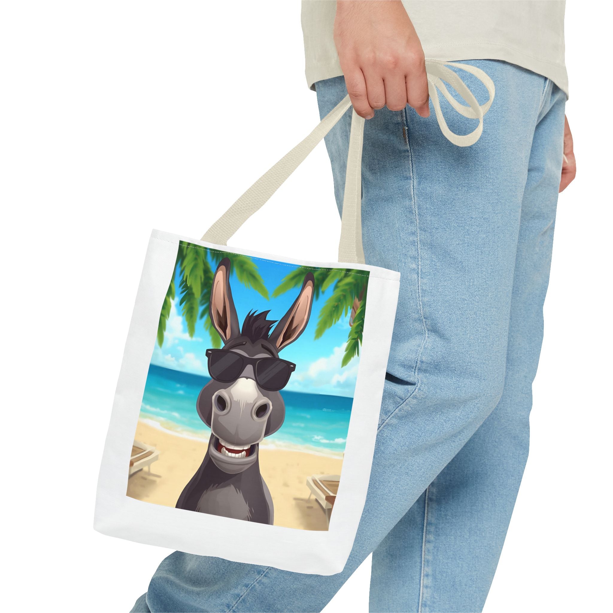 Chill Donkey Tote Bag, Beach Bag, Summer Accessory, Fun Animal Design, Gift for Animal Lovers, Eco-Friendly Shopping Bag