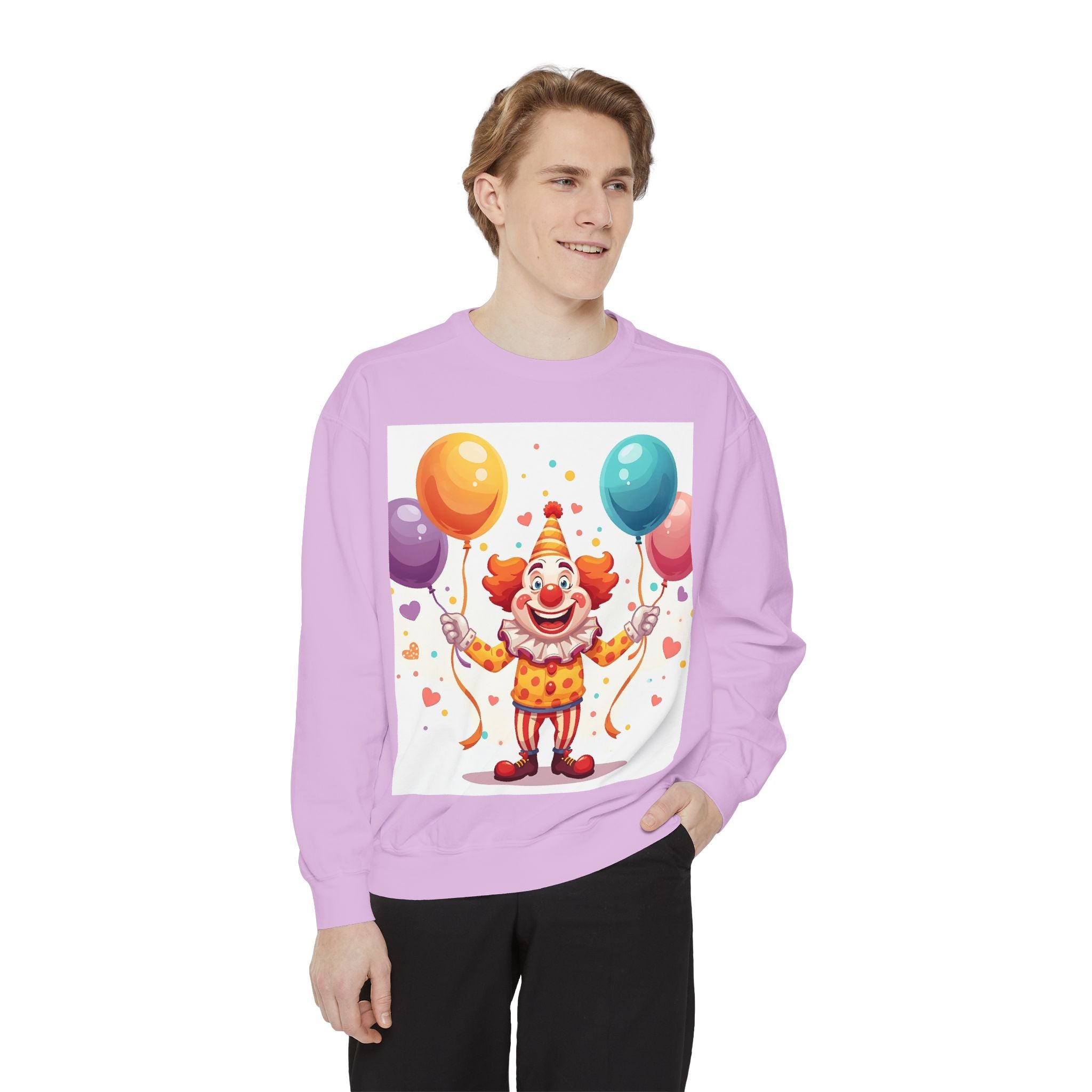 Funny Clown Unisex Garment-Dyed Sweatshirt