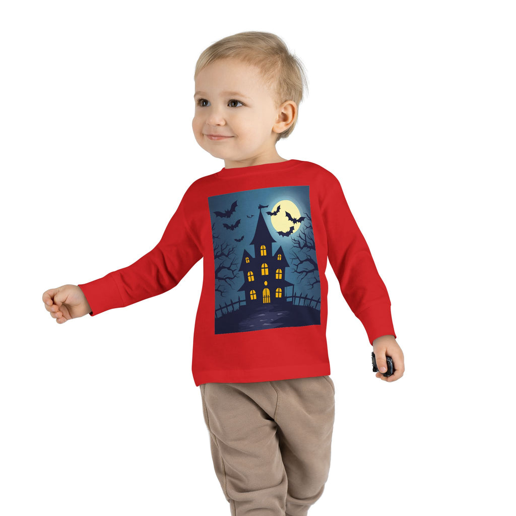 Halloween Haunted House Toddler Halloween Long Sleeve Tee, Spooky Haunted House Shirt, Kids Halloween Costume Top, Fall Festive Apparel, Trick or Treat Clothing