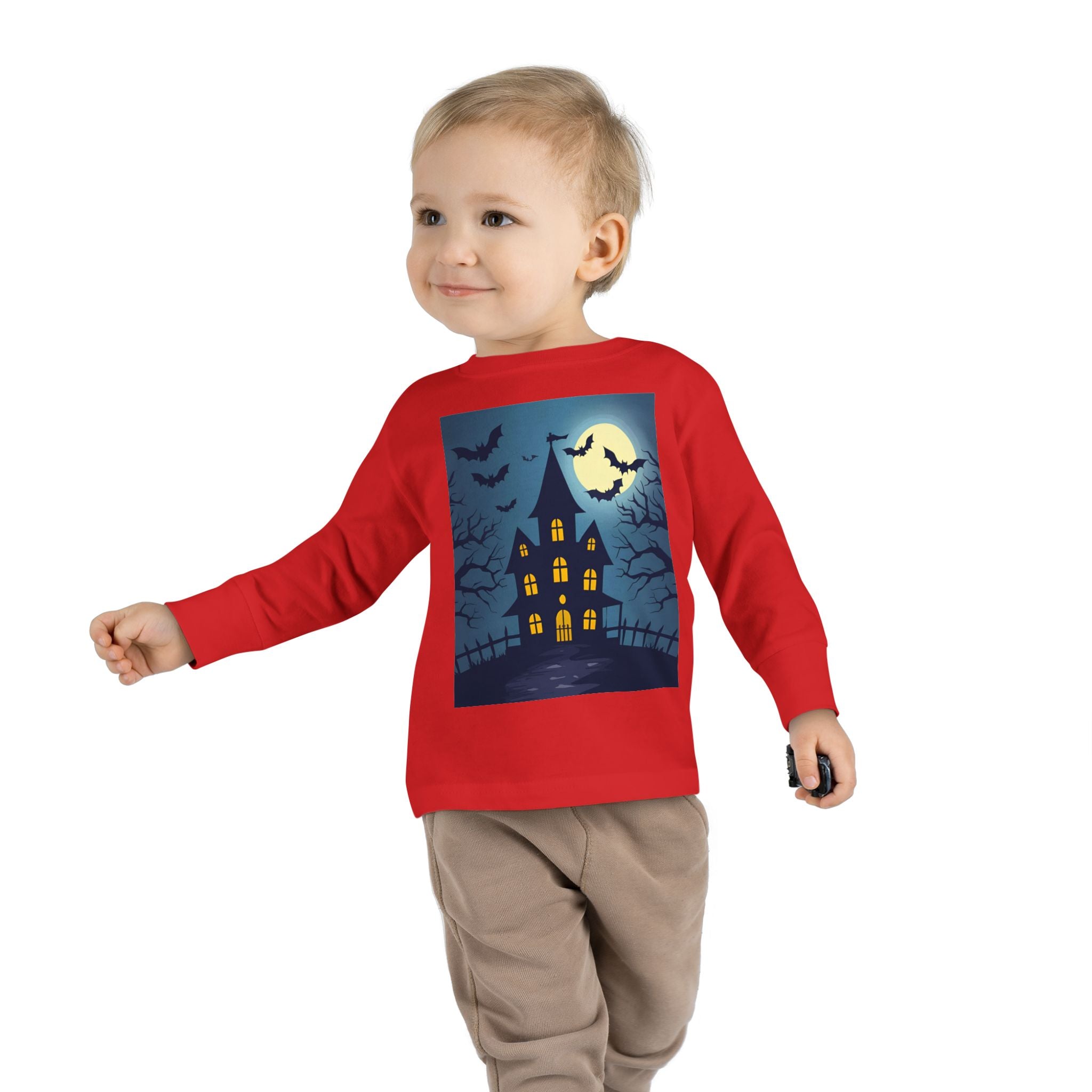 Halloween Haunted House Toddler Halloween Long Sleeve Tee, Spooky Haunted House Shirt, Kids Halloween Costume Top, Fall Festive Apparel, Trick or Treat Clothing