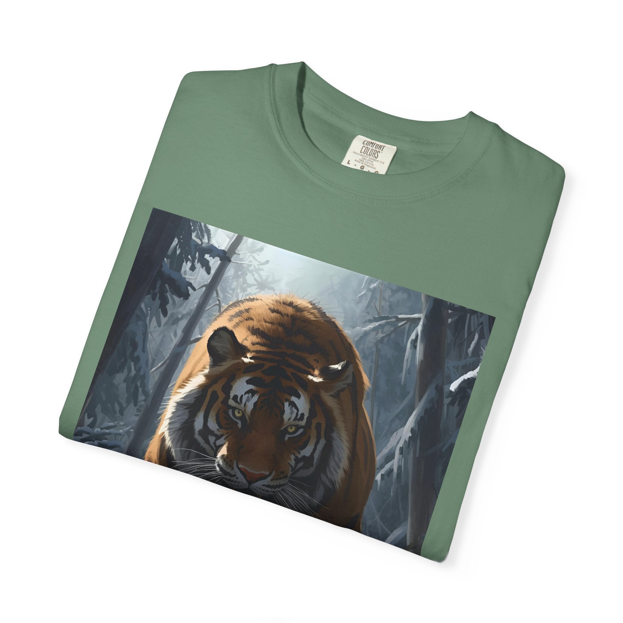Tiger Roar Snow Unisex T-Shirt, Animal Lover Gift, Wildlife Tee, Casual Wear, Adventure Shirt, Nature Inspired Apparel