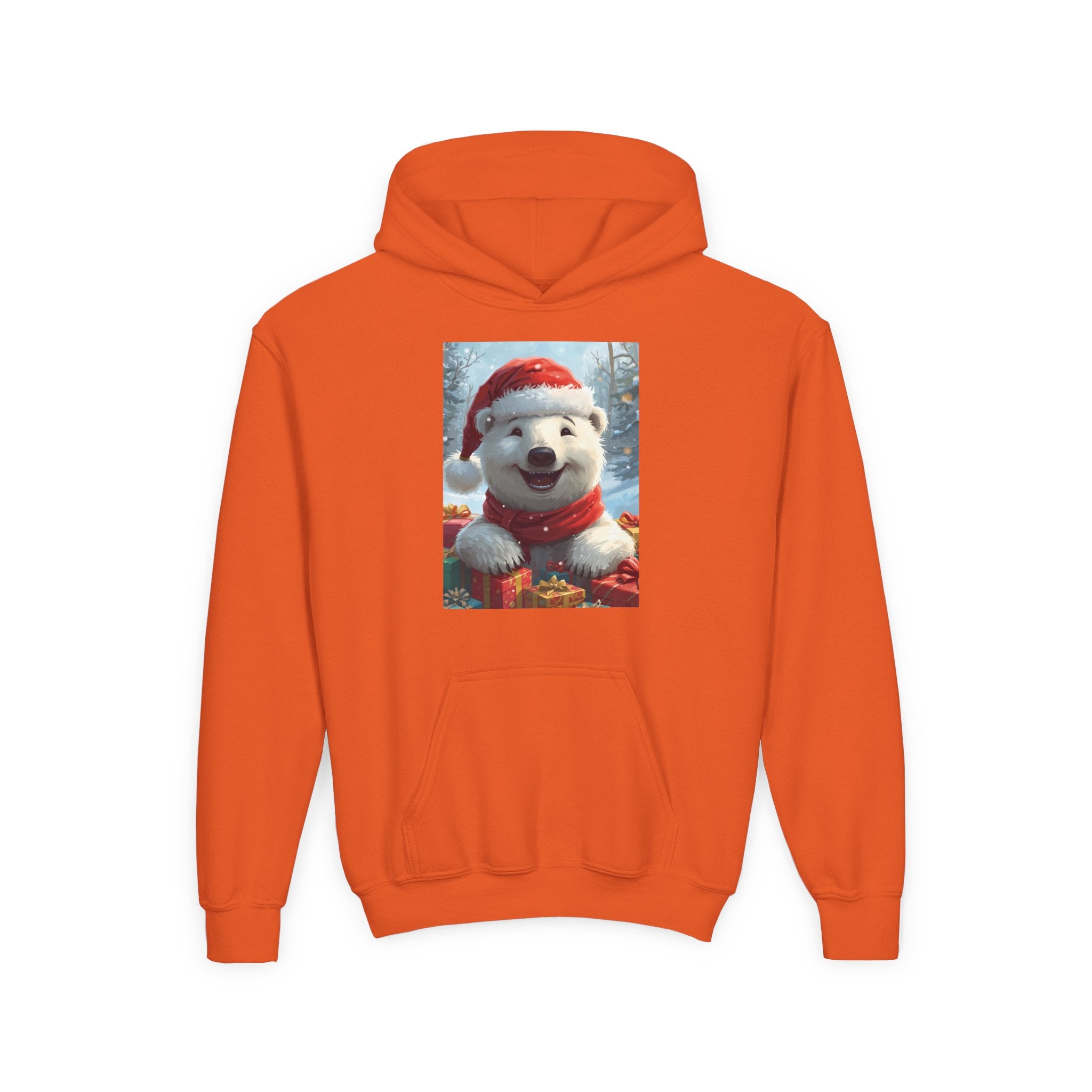 Christmas Bear Youth Heavy Blend Hooded Sweatshirt
