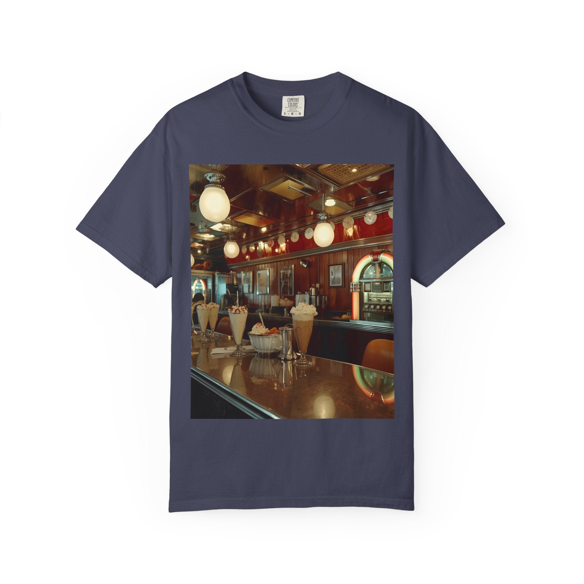 Cozy Cafe Vibe T-Shirt | Unisex Garment-Dyed Tee for Casual Outings, Vintage Style, Ice Cream Lovers, Retro Aesthetic, Everyday Wear