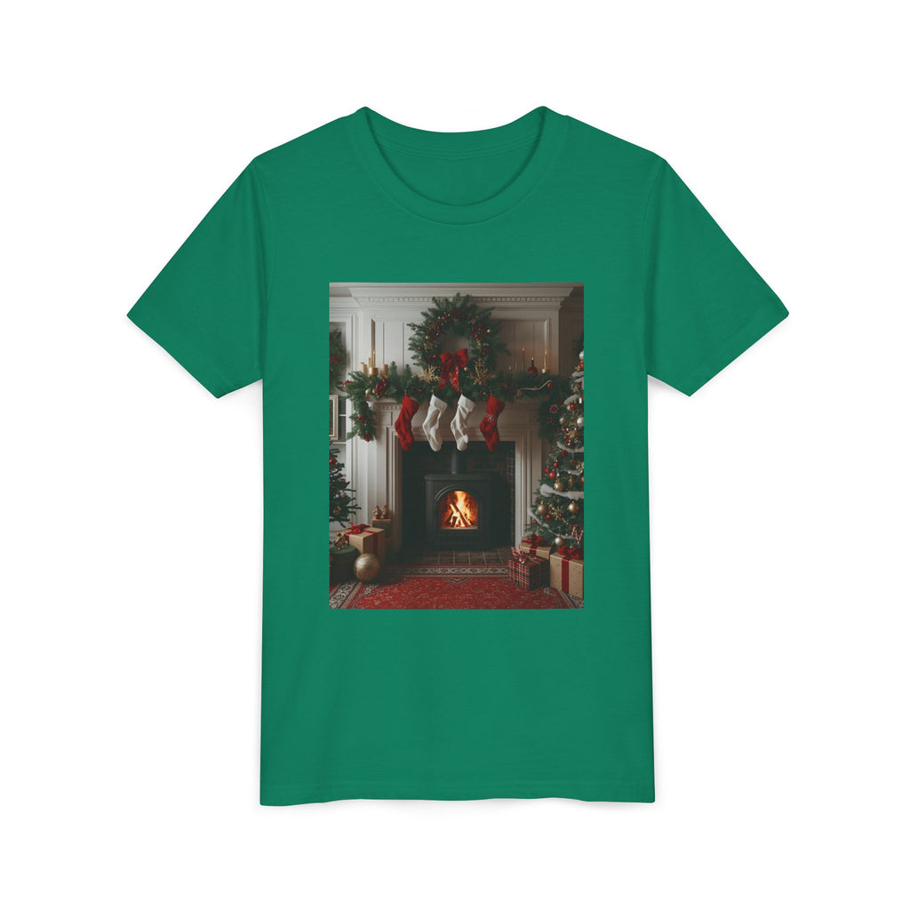 Cozy Christmas Youth Tee, Holiday Gift for Kids, Festive Short Sleeve Shirt, Winter Wear, Family Photos, Christmas Apparel