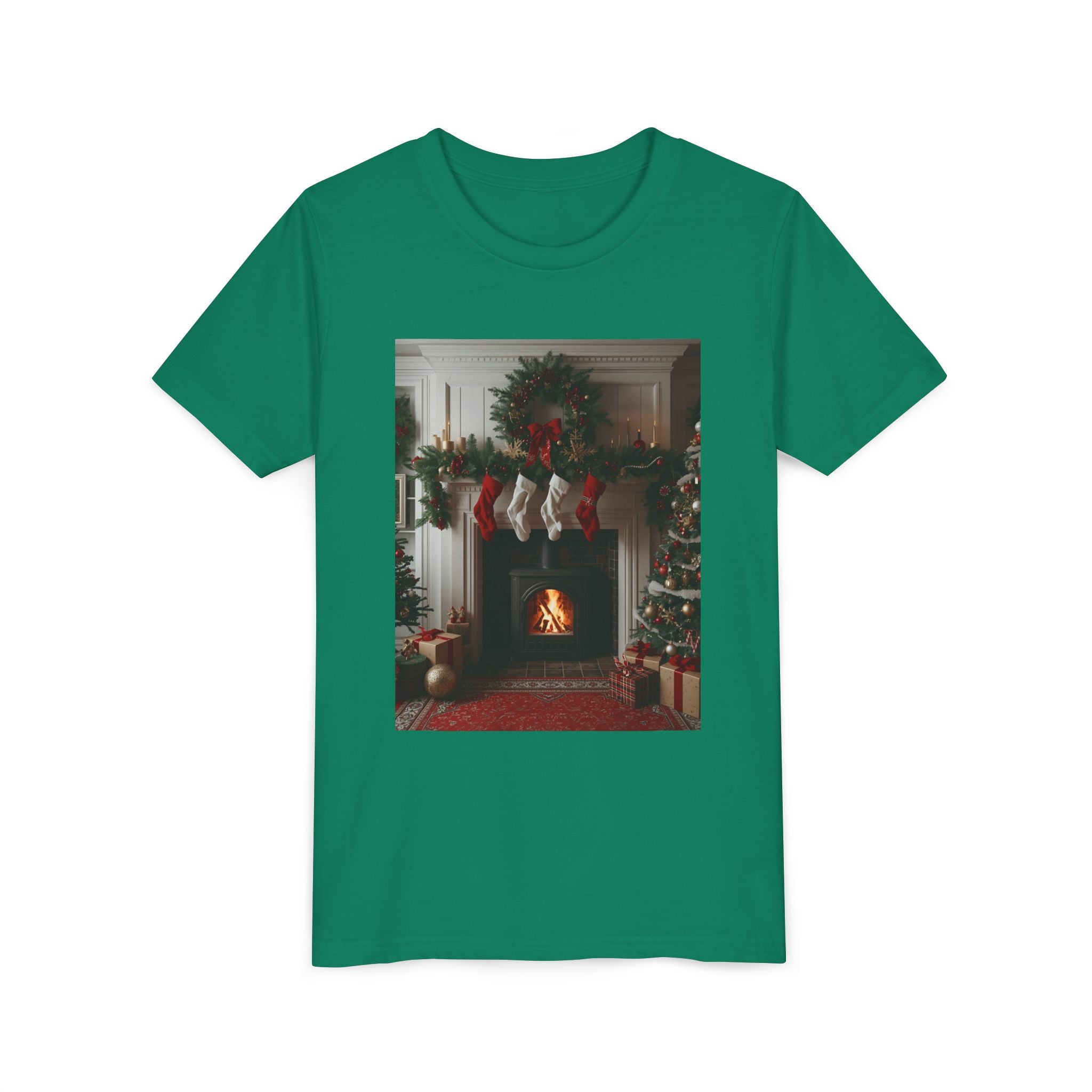 Cozy Christmas Youth Tee, Holiday Gift for Kids, Festive Short Sleeve Shirt, Winter Wear, Family Photos, Christmas Apparel