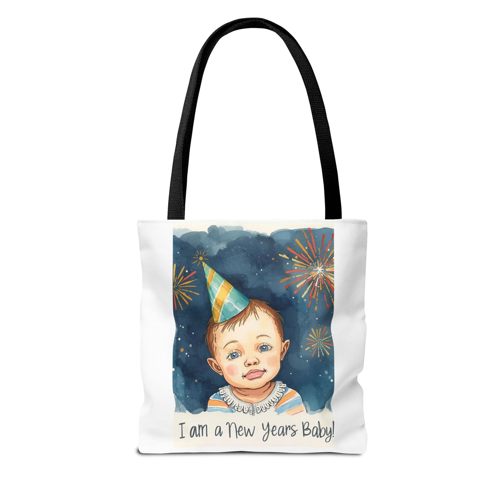 New Year's Baby Tote Bag, Cute Baby Gift, Celebration Bag, New Year Party Accessory, AOP Design, Family Gathering