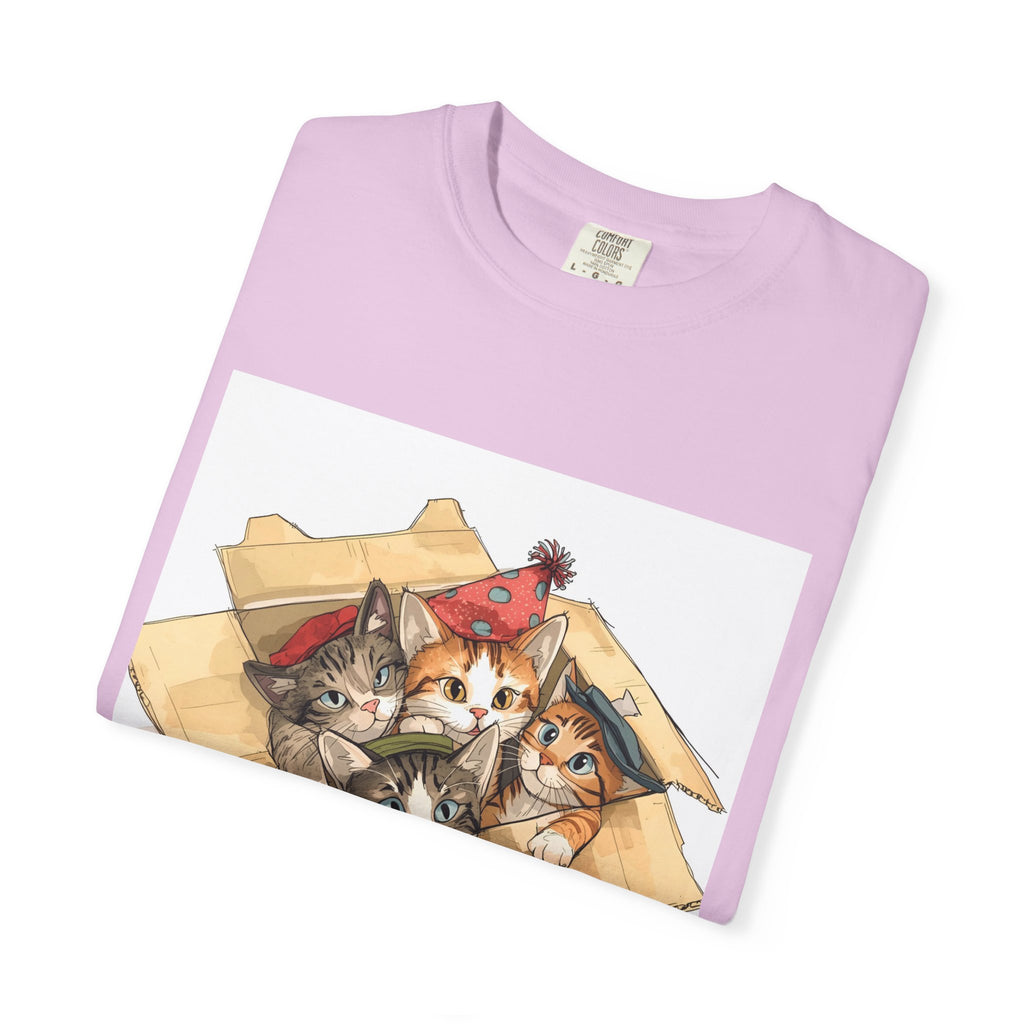 Cute Kittens In Box Unisex Garment-Dyed T-shirt