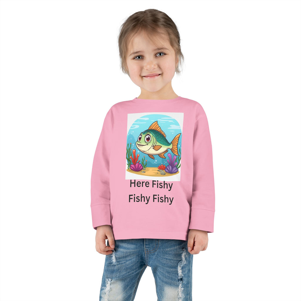 Here Fishy Fishy Fishy Toddler Long Sleeve Tee