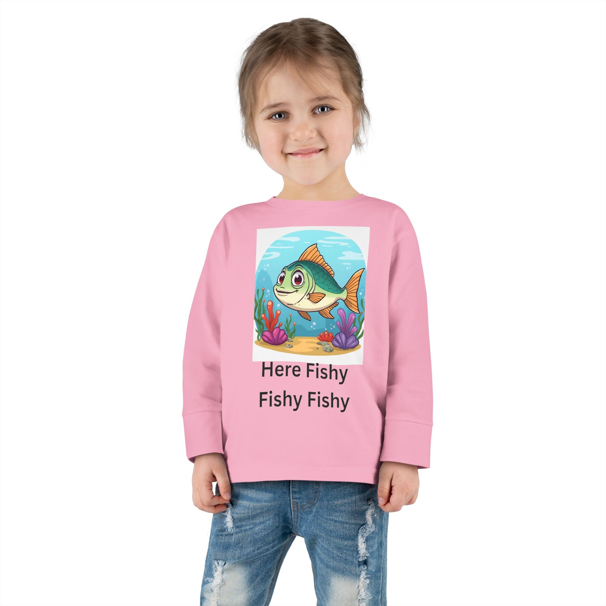 Here Fishy Fishy Fishy Toddler Long Sleeve Tee