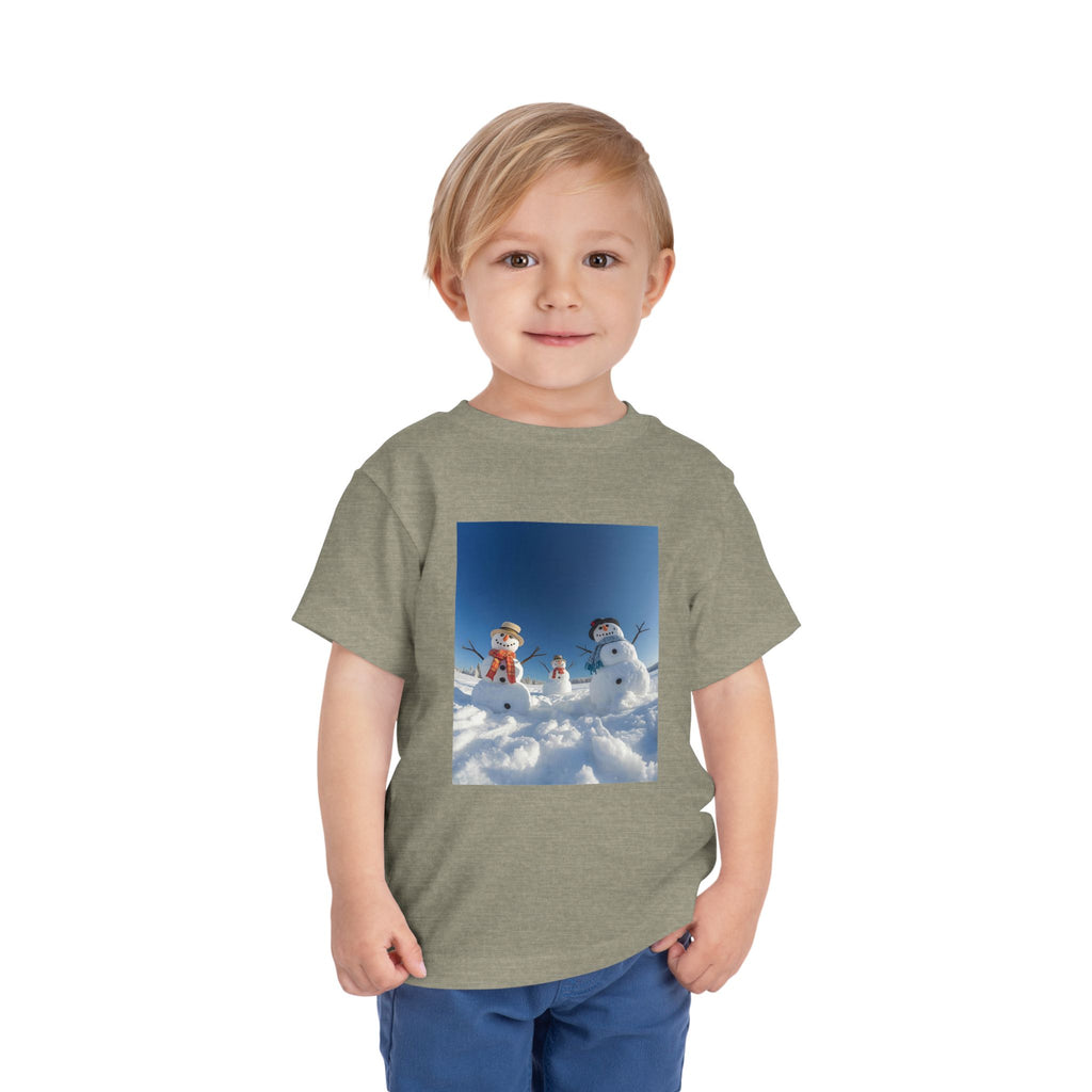 Festive Christmas Snowman Family Toddler Short Sleeve Tee