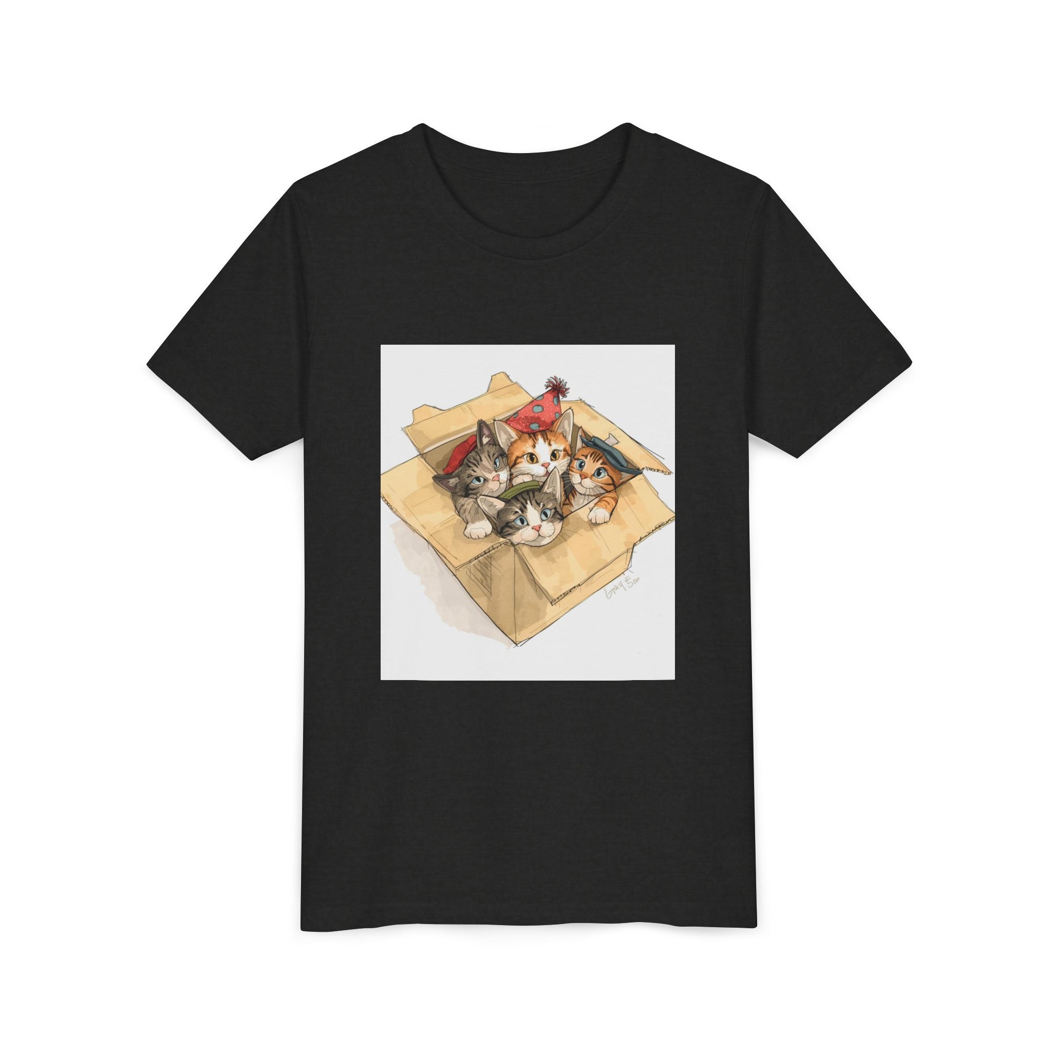 Cute Kittens In Box Youth Short Sleeve Tee