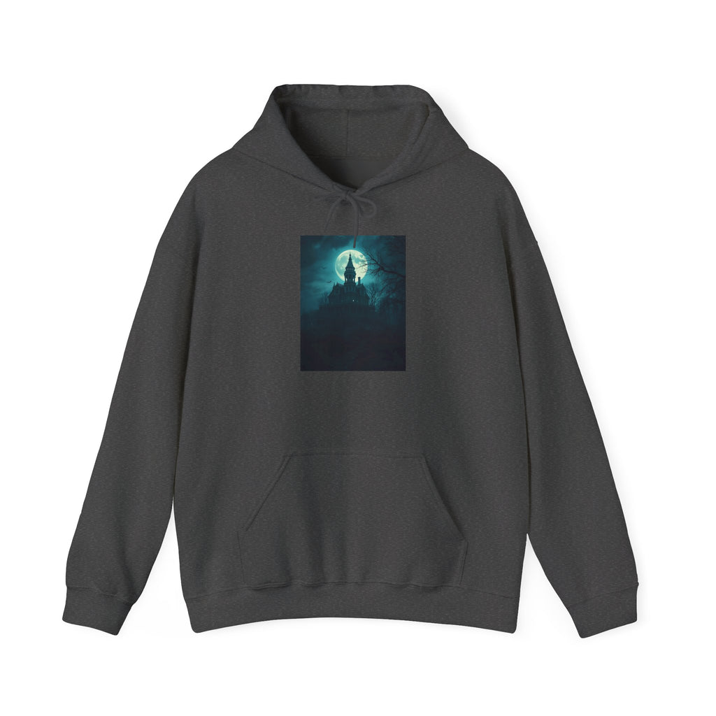 Haunted Moonlight Mystical Nightscape Hooded Sweatshirt - Cozy Casual, Unisex Fashion, Gift Idea, Halloween Apparel, Unique Statement Piece