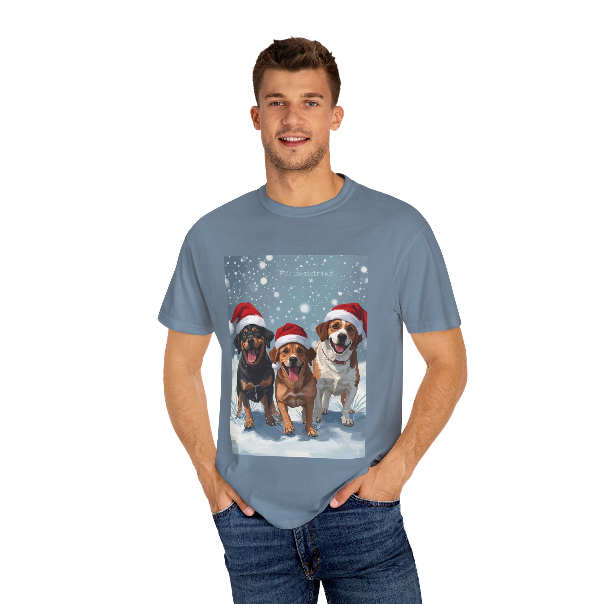 Cute Festive Christmas Dog Lover T-Shirt, Cute Holiday Shirt, Unisex Christmas Apparel, Gift for Pet Owners, Winter Celebration Tee