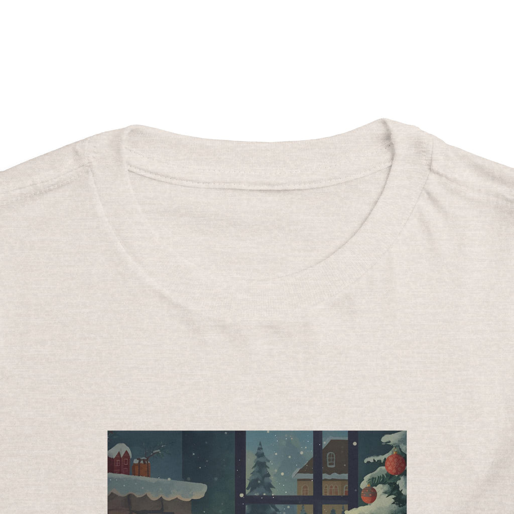 Cute Cat Christmas Festive Toddler Short Sleeve Tee