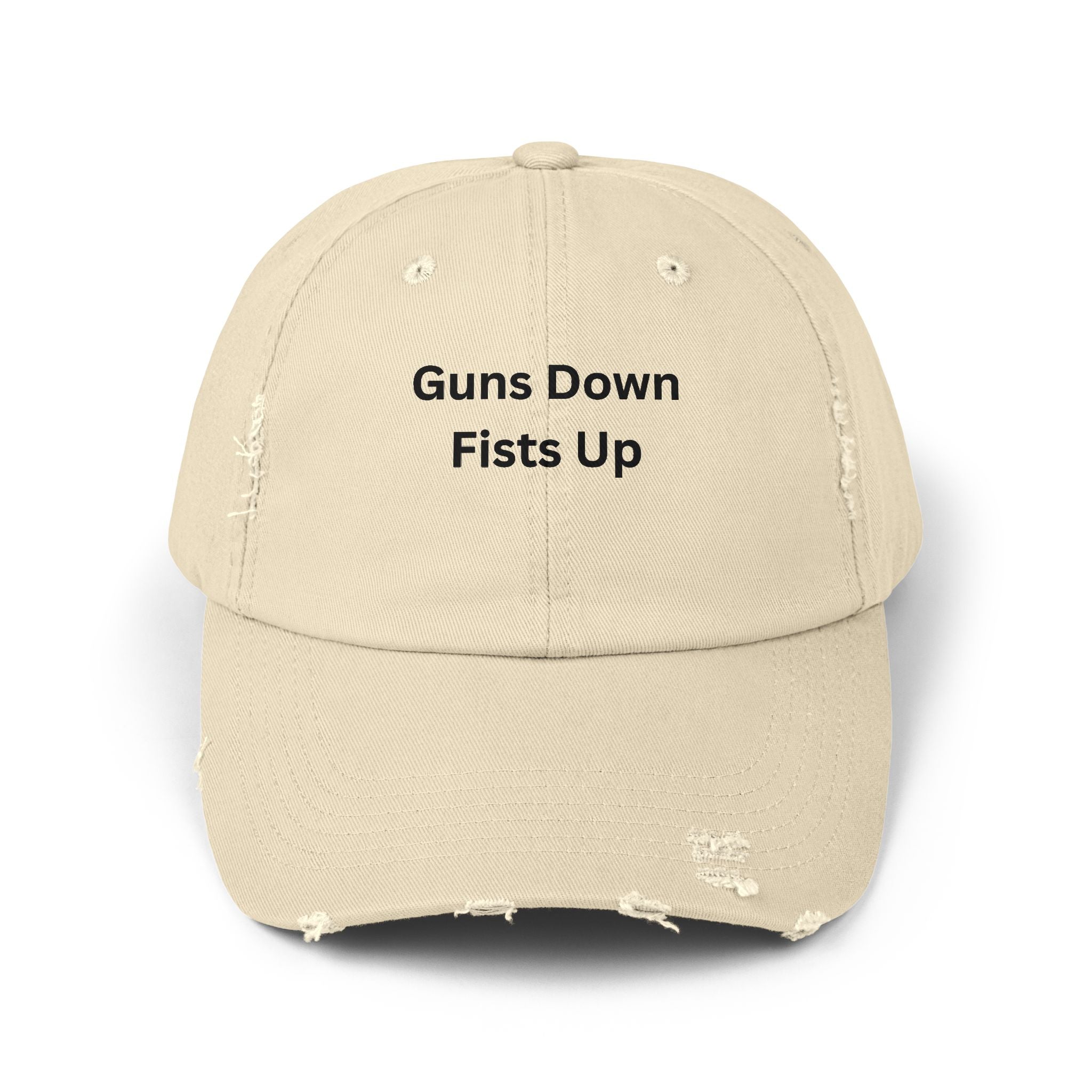 Guns Down Fists Up Unisex Distressed Cap, Casual Hat, Inspirational Headwear, Gift for Friends, Summer Accessories, Everyday Fashion