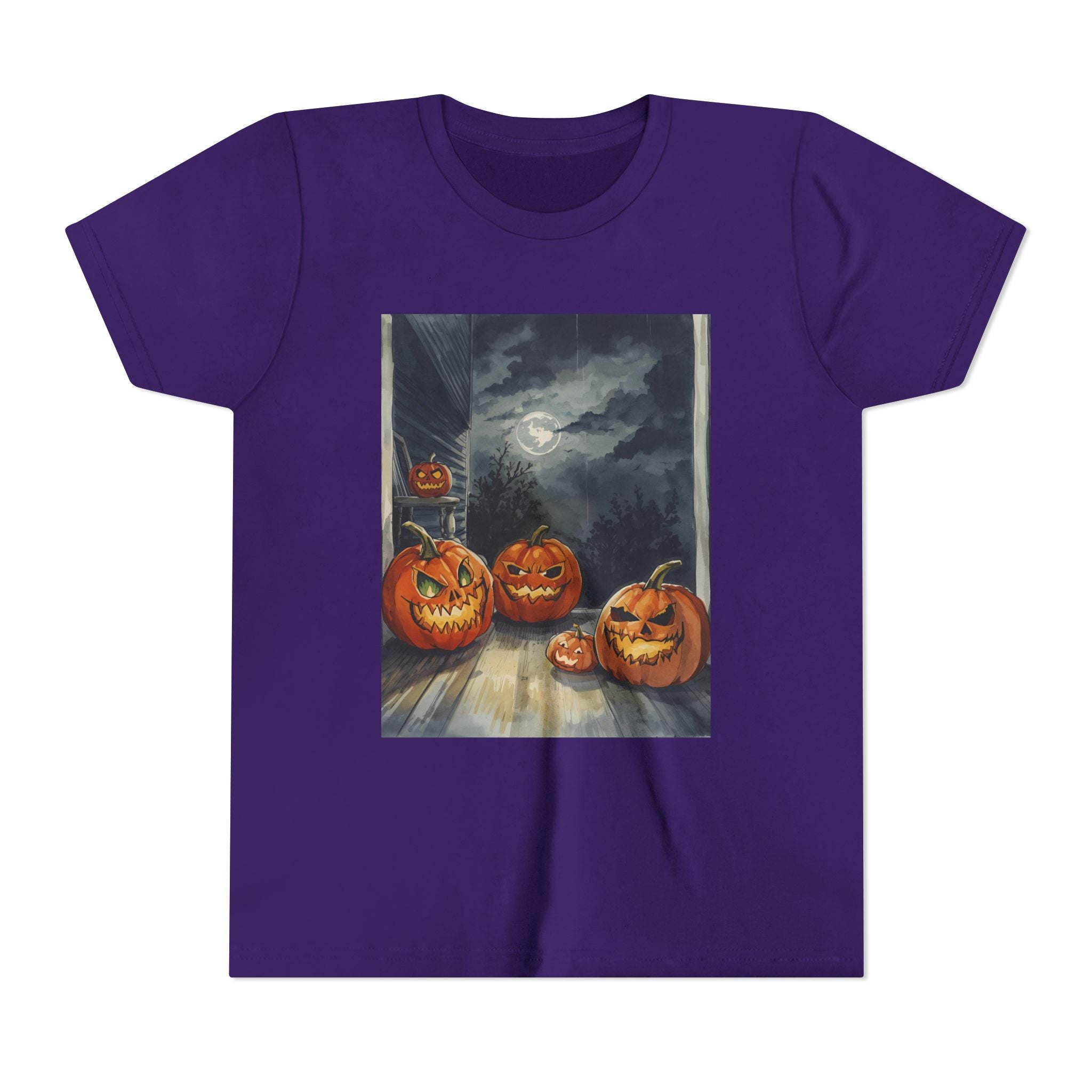 Halloween Pumpkin Scary Youth Short Sleeve Tee