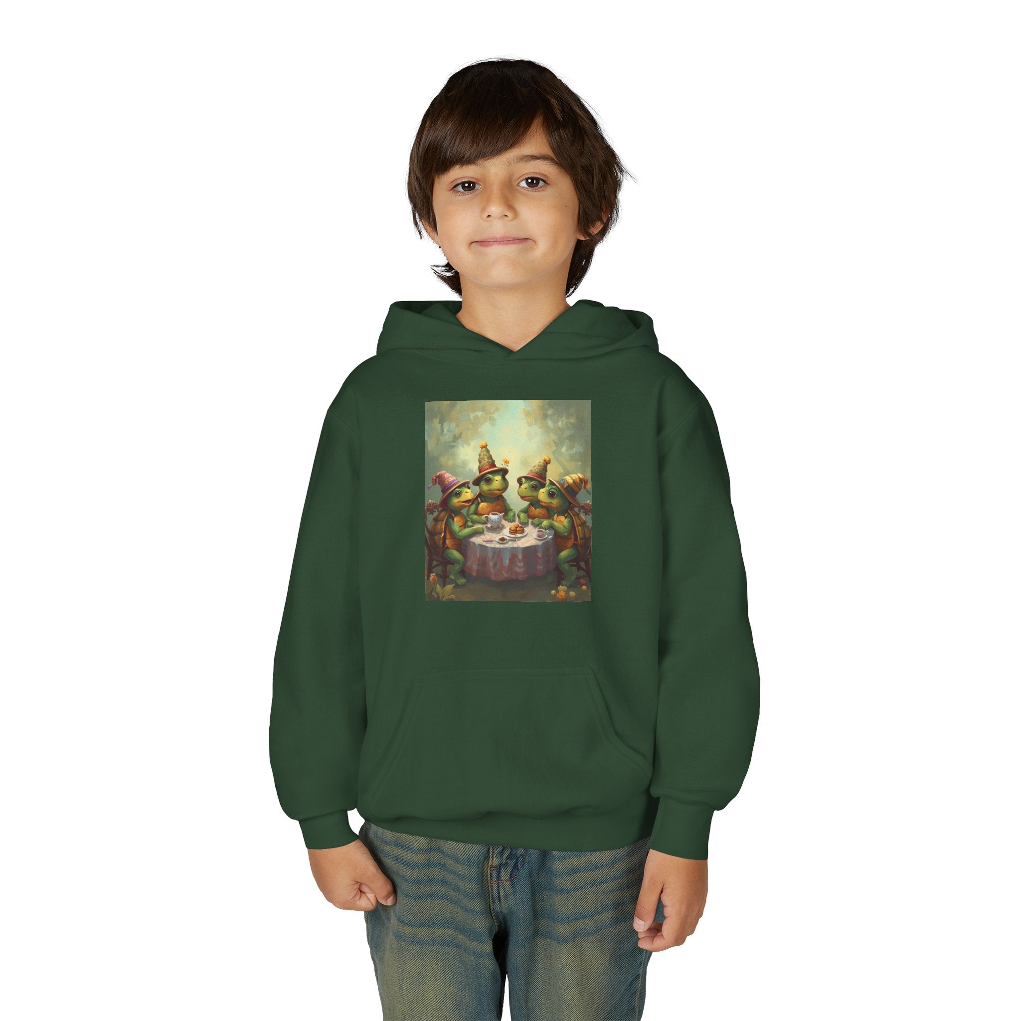 Whimsical Turtle Youth Heavy Blend Hooded Sweatshirt