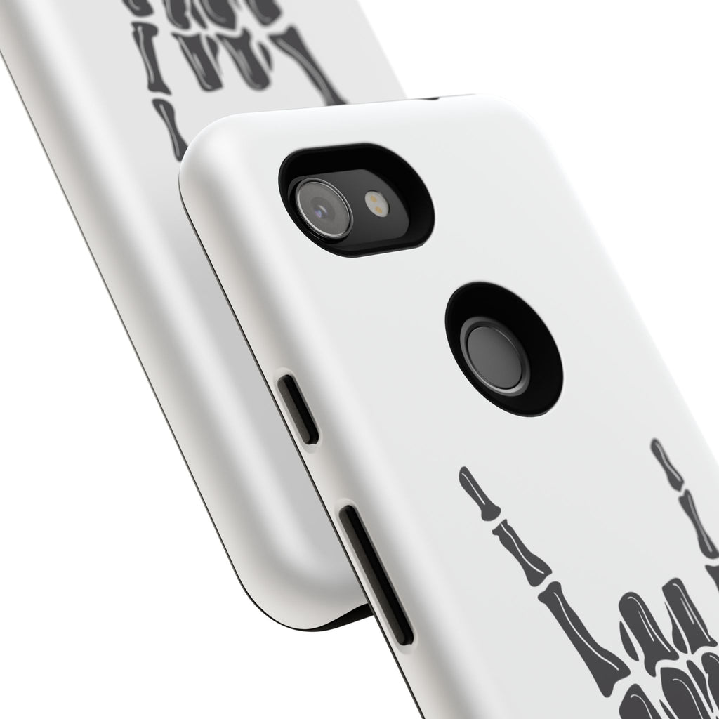 Rock On Skeleton Phone Case, Edgy Phone Cover, Tough Cases for Music Lovers, Halloween Accessories, Gifts for Him