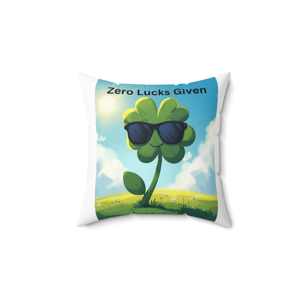 Zero Lucks Given Shamrock Pillow - Fun Home Decor, St. Patrick's Day Gift, Quirky Accent Cushion, Green Clover Decorative Pillow, [...]