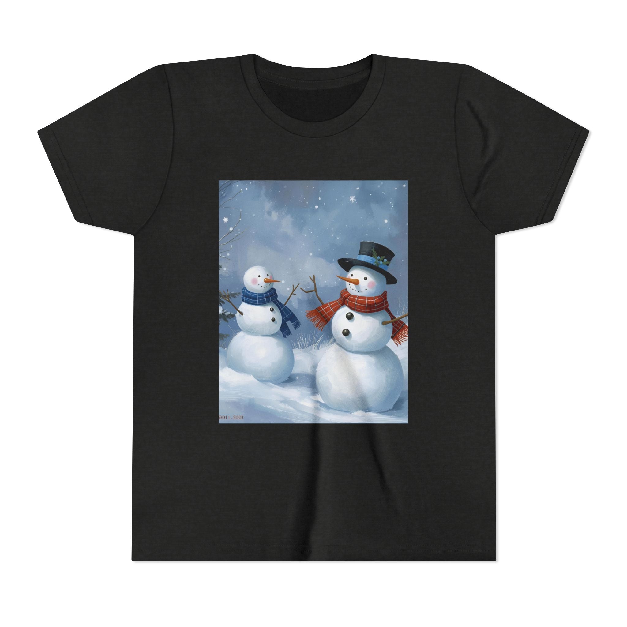 Christmas Snowman Family Youth Short Sleeve Tee