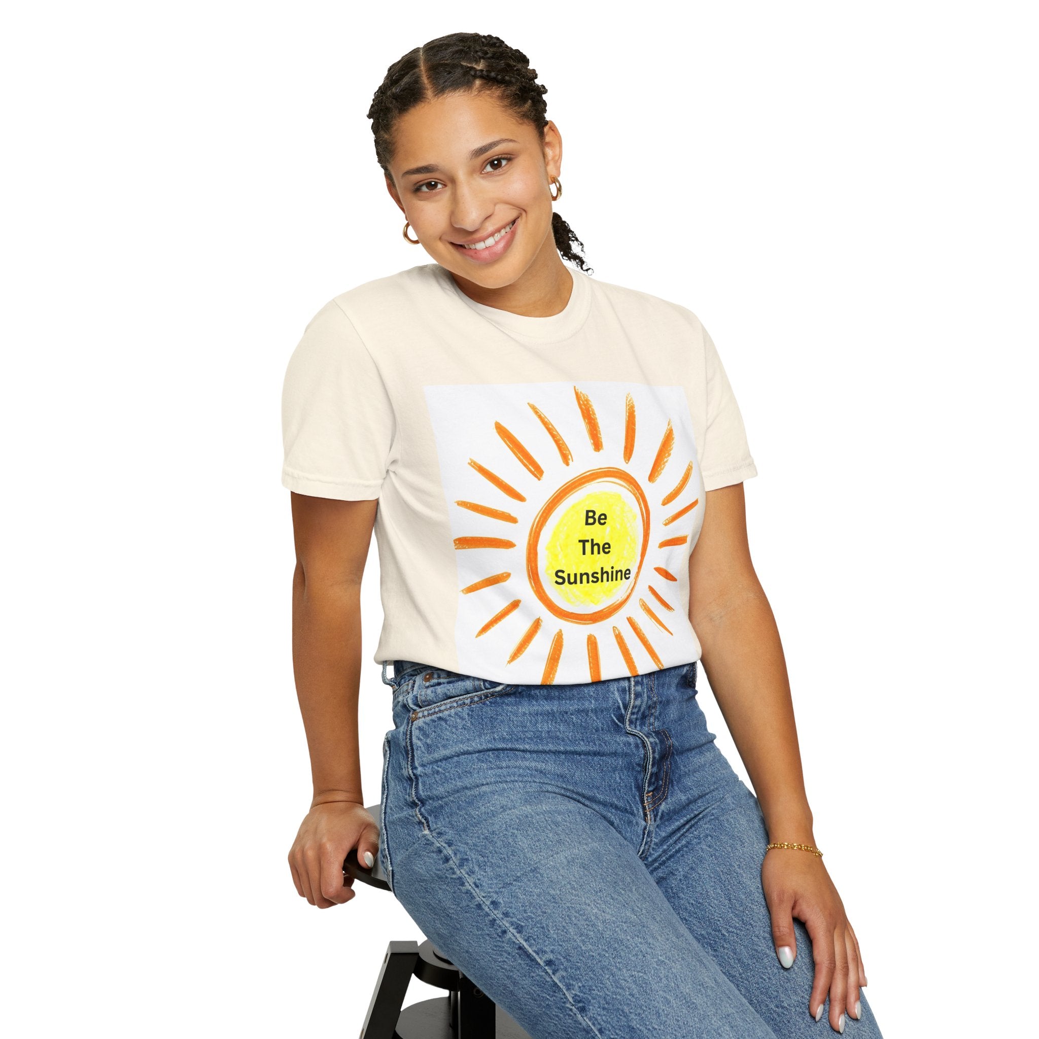 Be The Sunshine Graphic Tee - Unisex Garment-Dyed T-shirt, Positive Vibes T-Shirt, Summer Shirt, Gift for Friends, Motivational Apparel