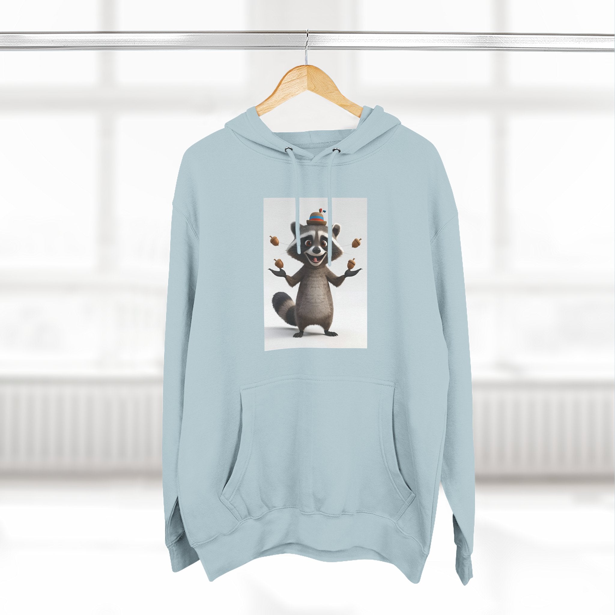 Raccoon Three-Panel Fleece Hoodie