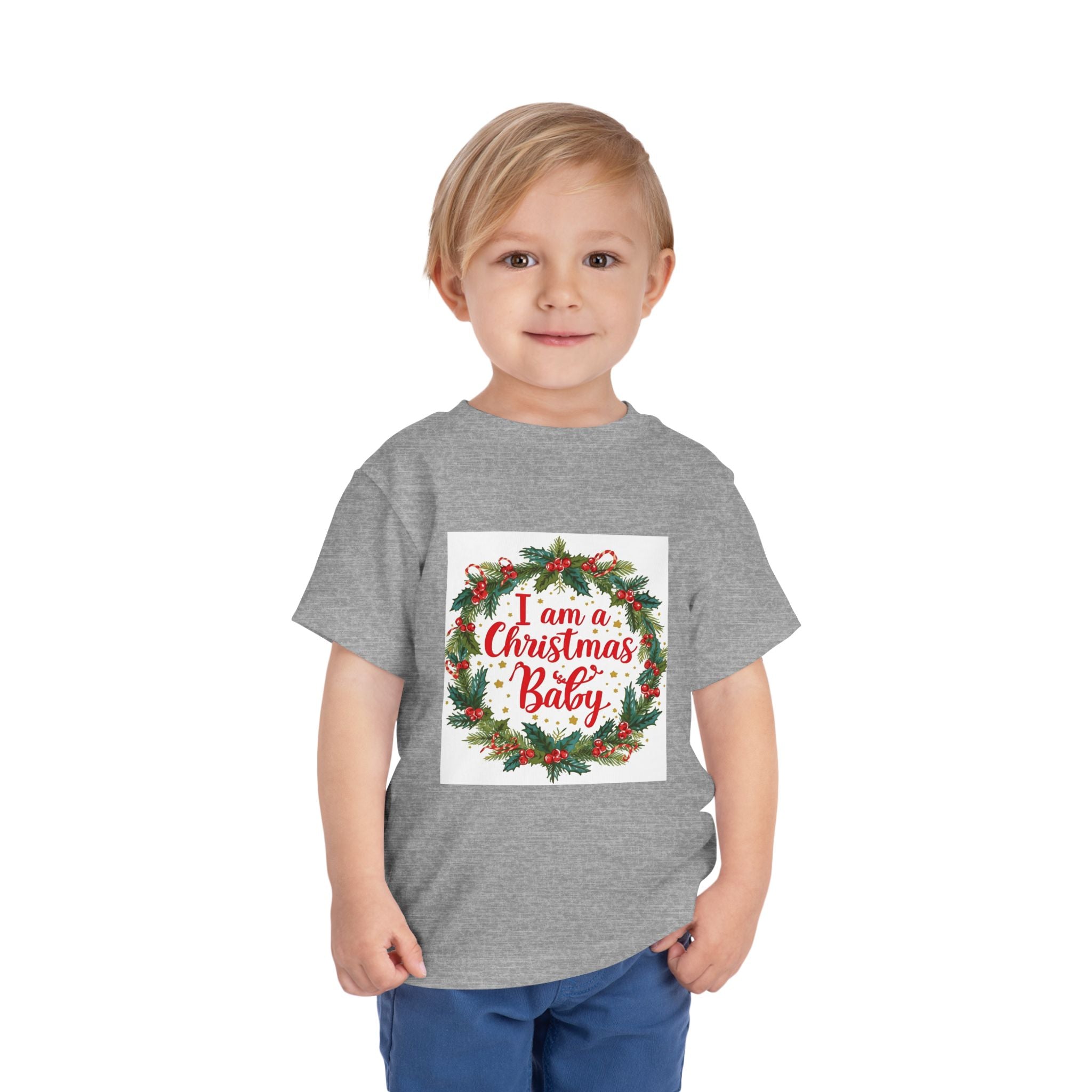 I Am A Christmas Baby Toddler Short Sleeve Tee
