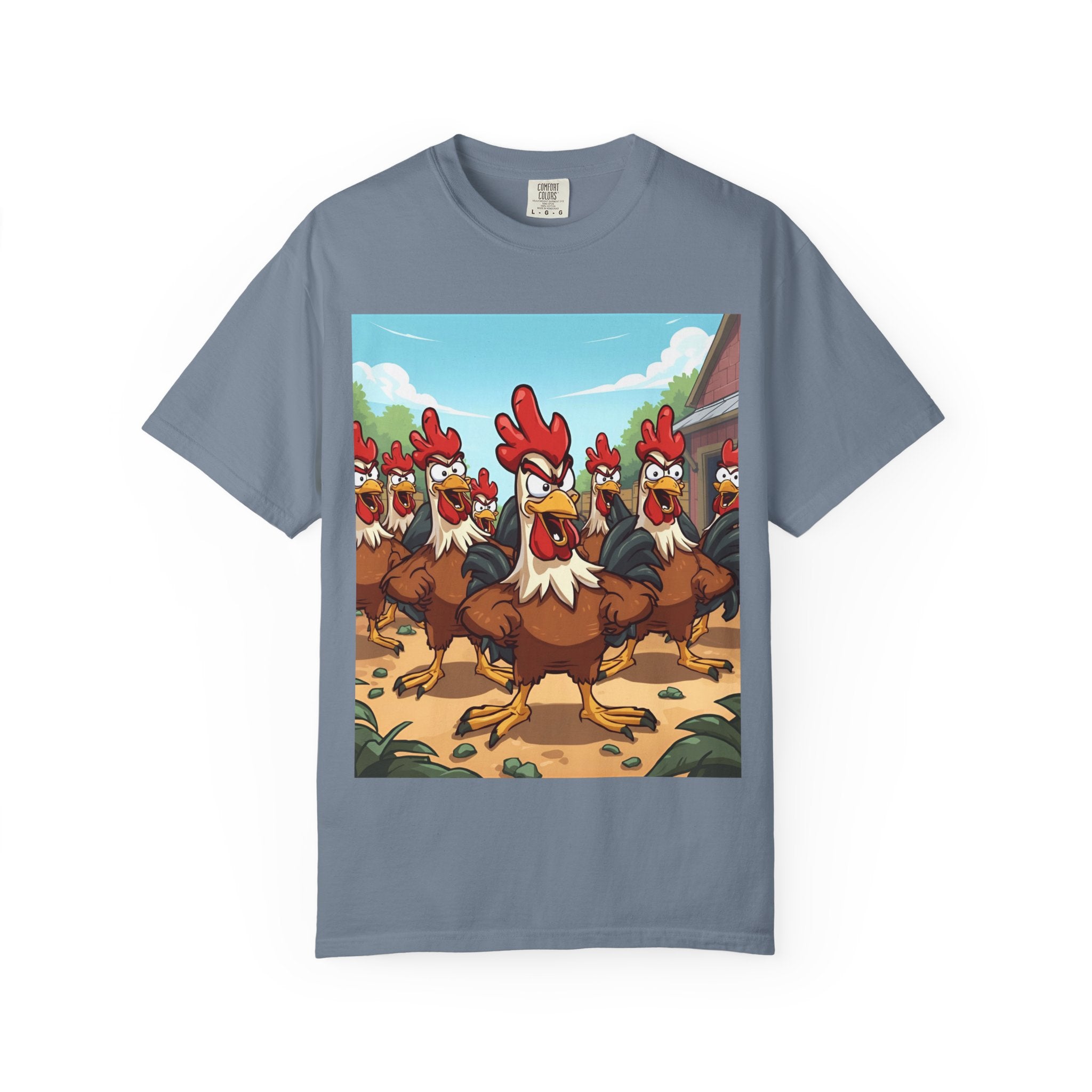 Funny Chicken Graphic Tee, Animated Rooster Shirt, Quirky Farm Animal Apparel, Gift for Chicken Lovers, Casual Wear for All