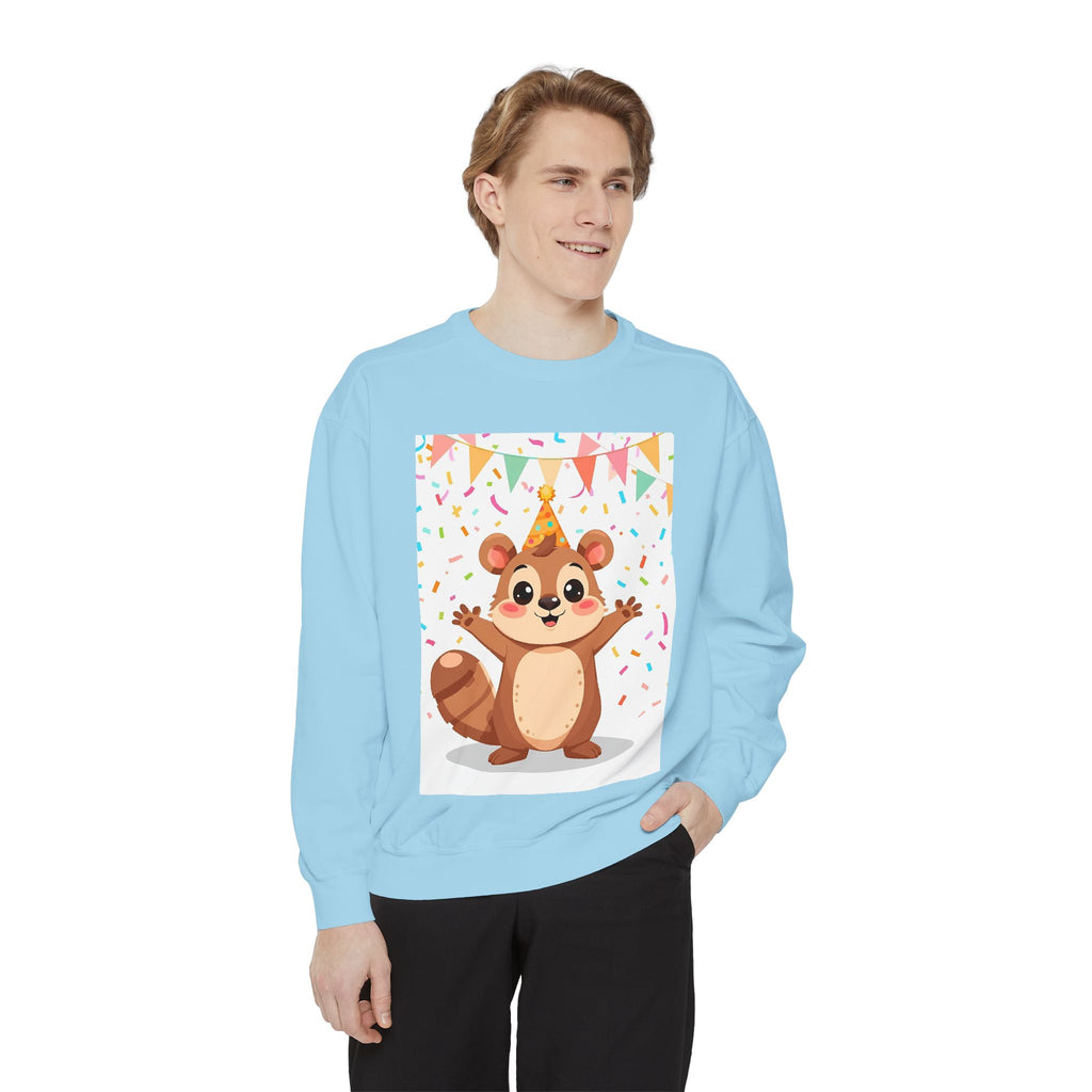 Party Animal With Squirl Unisex Garment-Dyed Sweatshirt