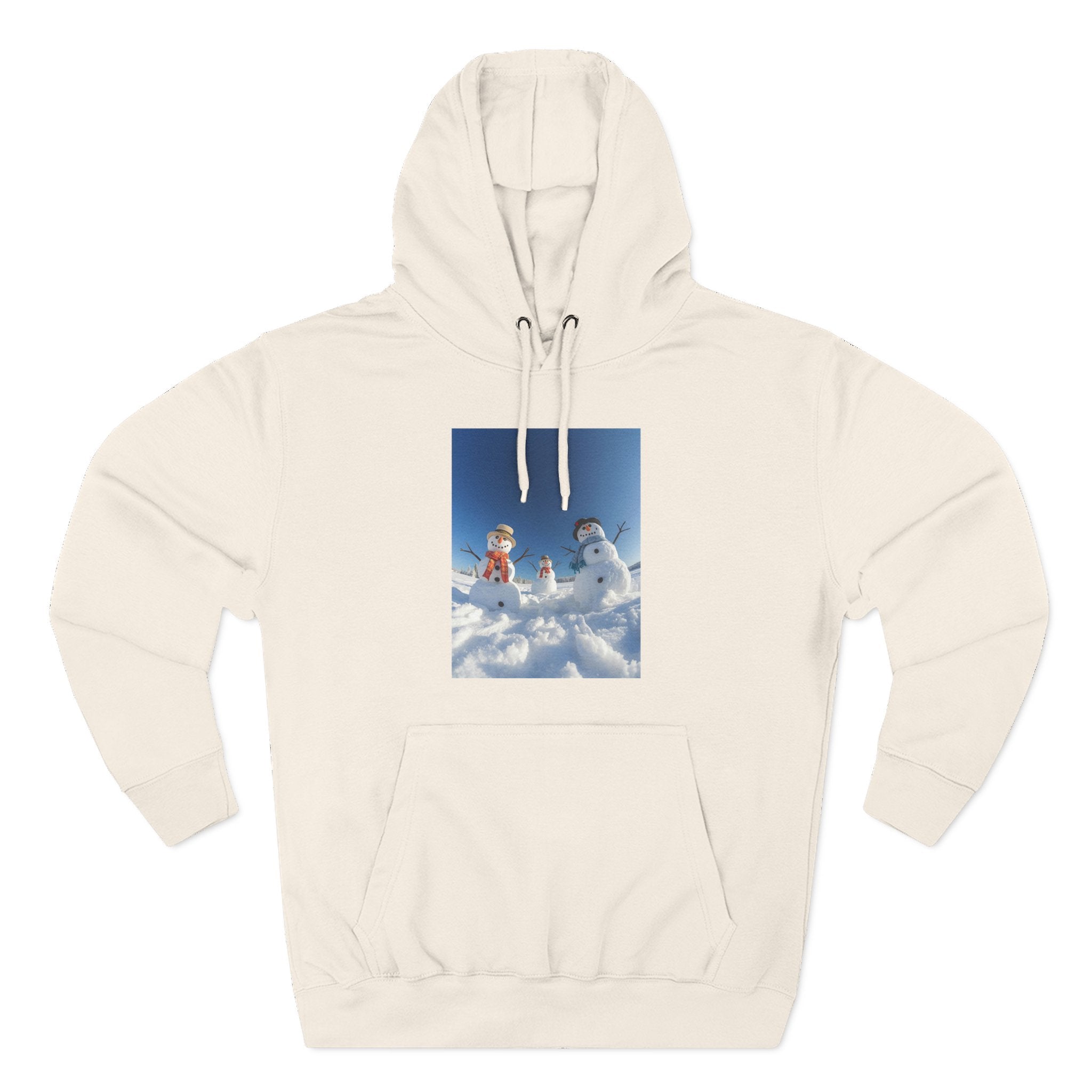 Cozy Fleece Hoodie with Fun Snowmen Design, Winter Wear, Gift for Christmas, Birthday Present, Casual Outfit, Hoodie for Snow Lovers