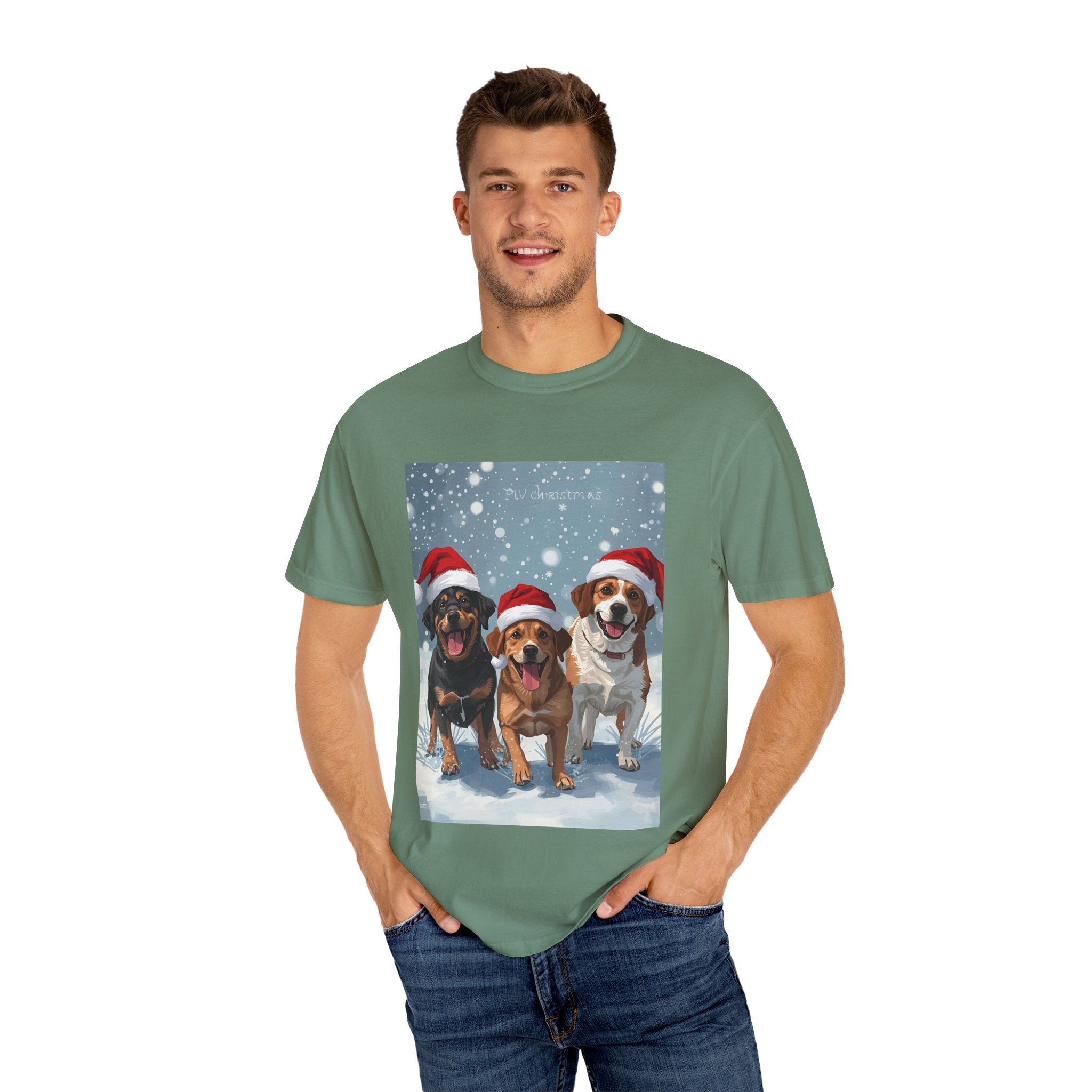 Cute Festive Christmas Dog Lover T-Shirt, Cute Holiday Shirt, Unisex Christmas Apparel, Gift for Pet Owners, Winter Celebration Tee