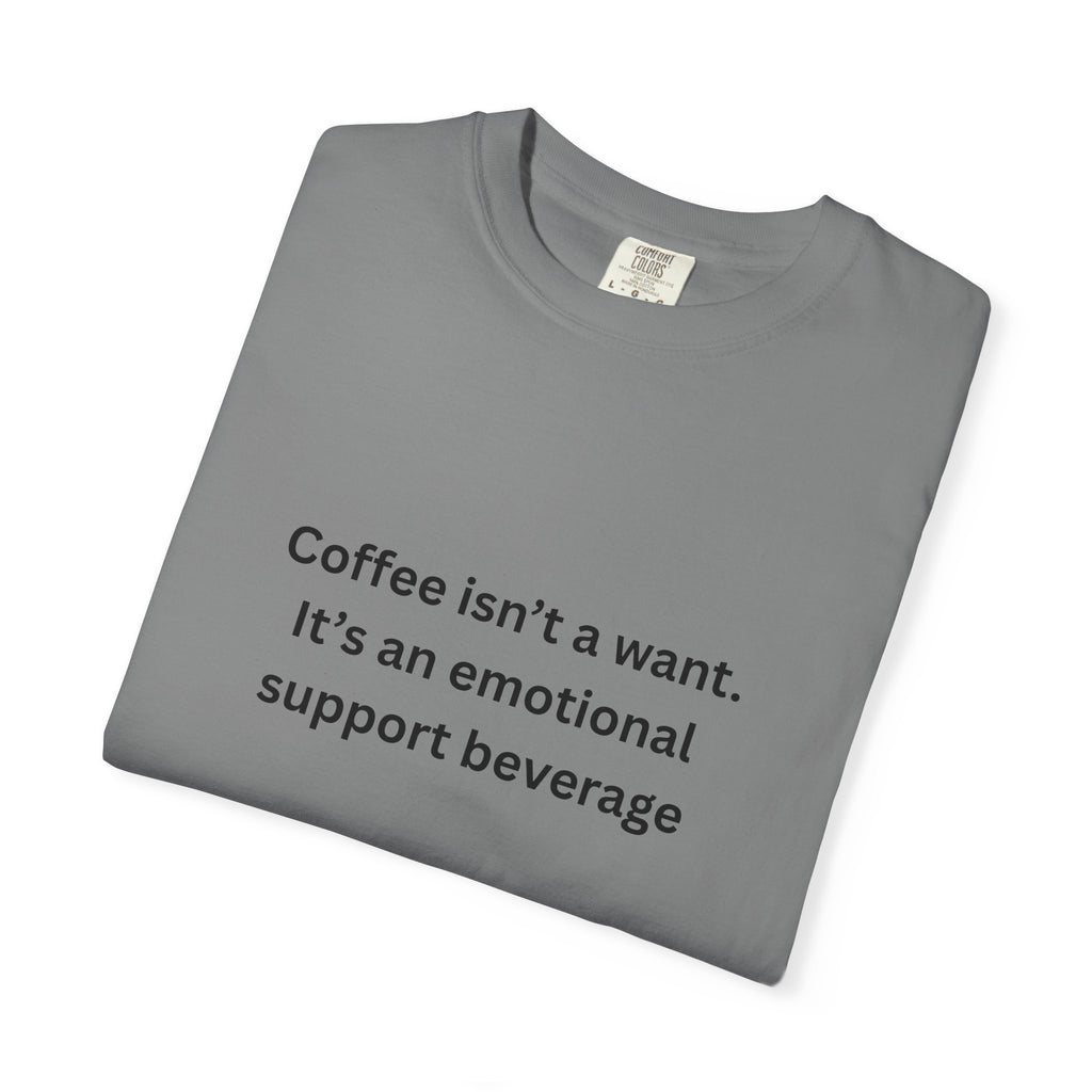 Emotional Support Coffee T-Shirt, Funny Coffee Tee, Gift for Coffee Lovers, Unisex Relaxed T-Shirt, Humor Apparel, Casual Wear