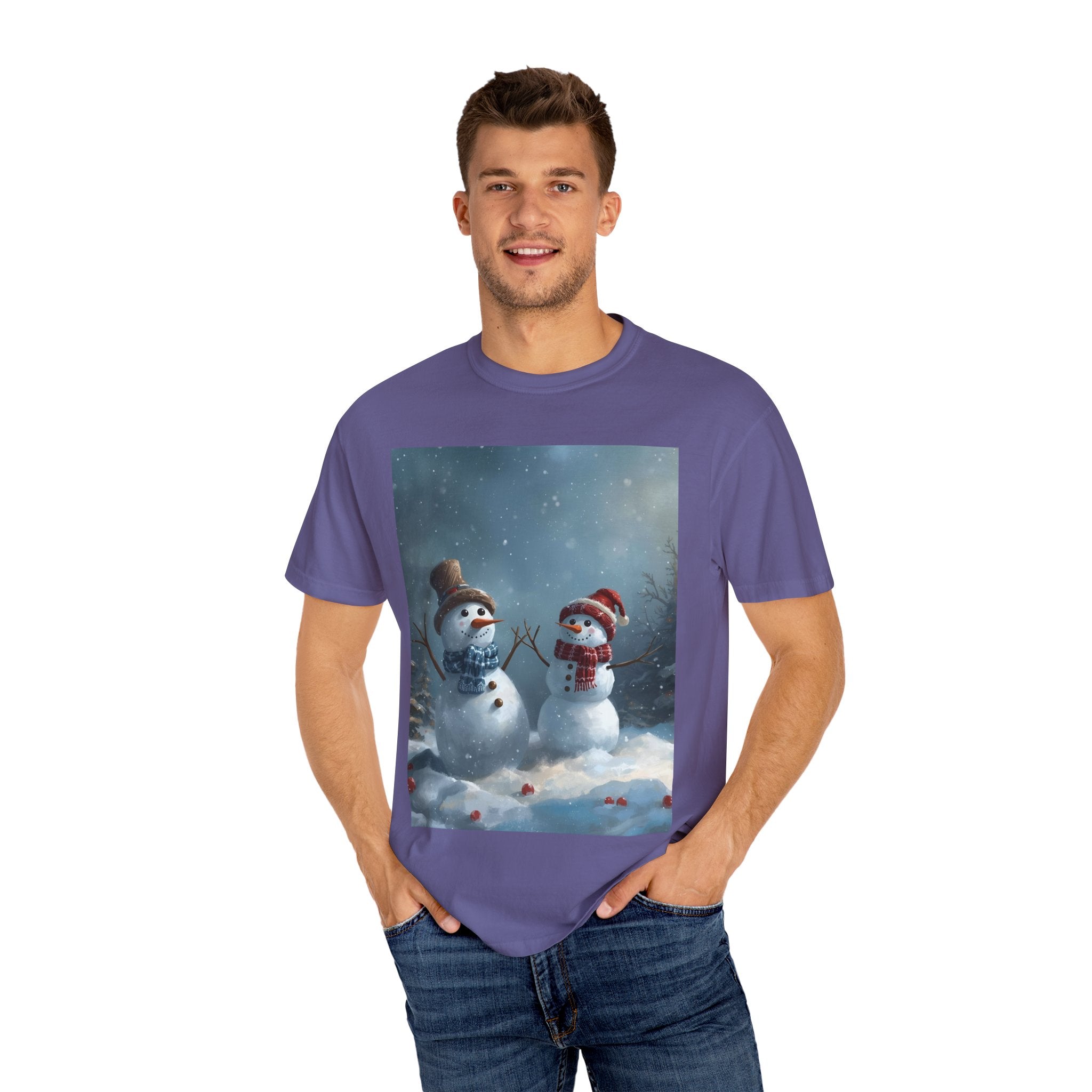 Christmas Winter Snowman T-Shirt, Festive Holiday Tee, Family Holiday Shirt, Cozy Winter Outfit, Seasonal Gift Idea