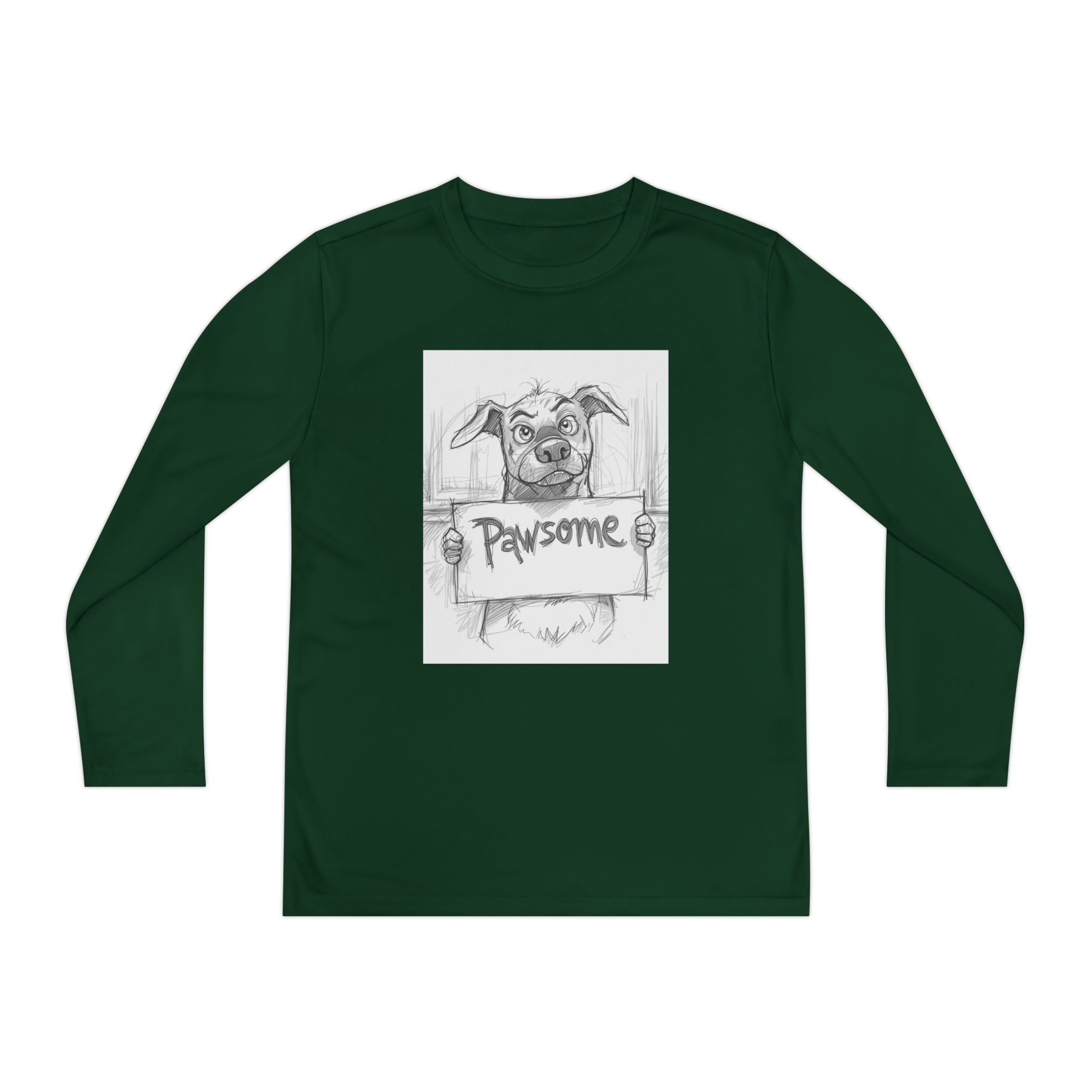 Pawsome Dog Youth Long Sleeve Competitor Tee
