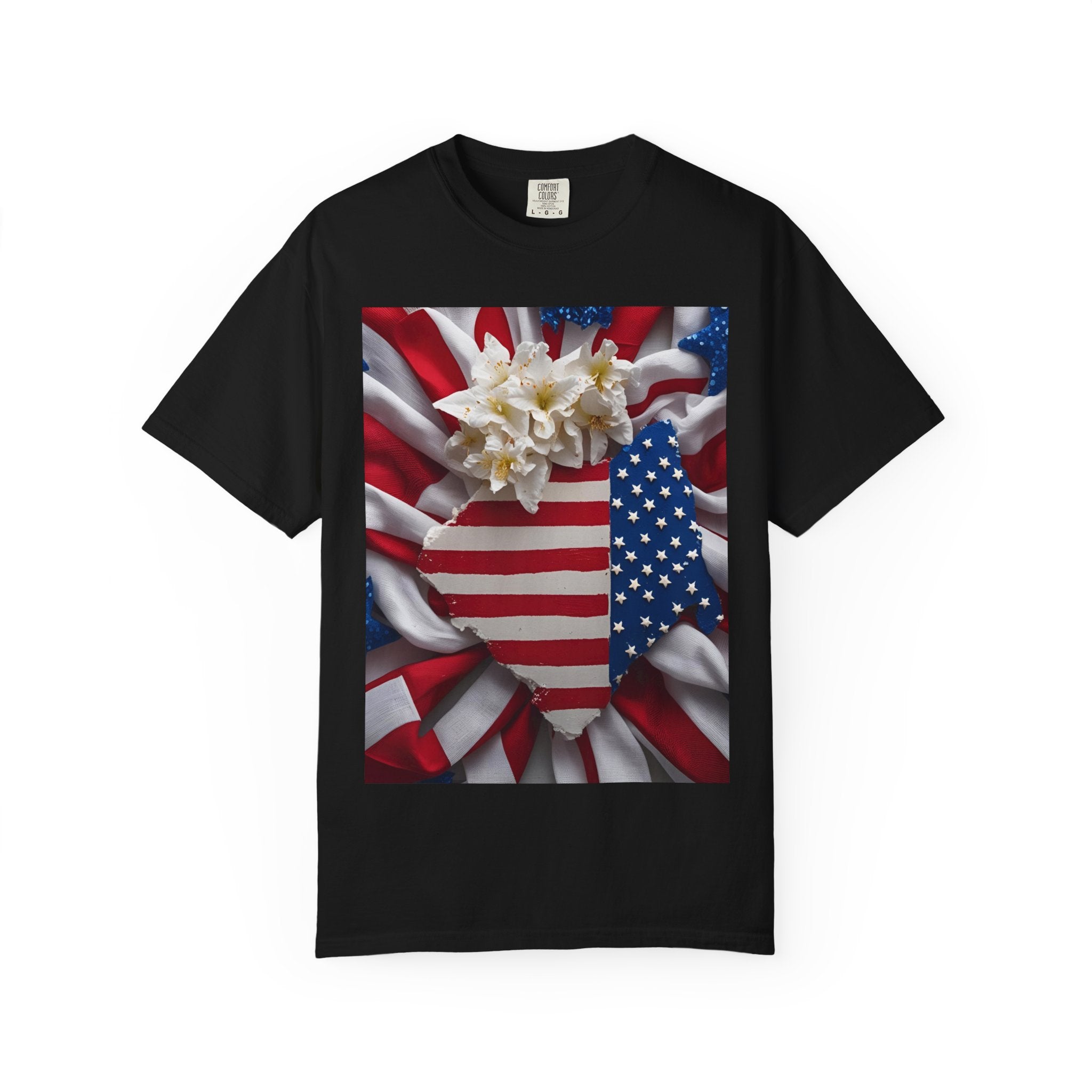 Patriotic Heart T-shirt for Festive Celebrations, 4th of July Apparel, Unisex Graphic Tee, American Pride Shirt, Independence Day Gift