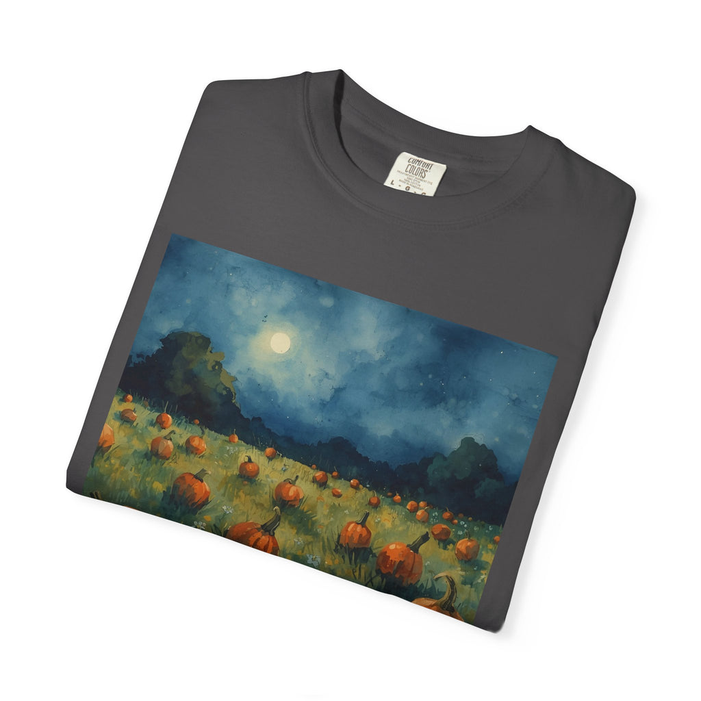 Autumn Pumpkin Field T-shirt | Unisex Fall Tee, Cozy Graphic Shirt, Halloween Gift, Harvest Fashion, Seasonal Wear, Pumpkin Lovers