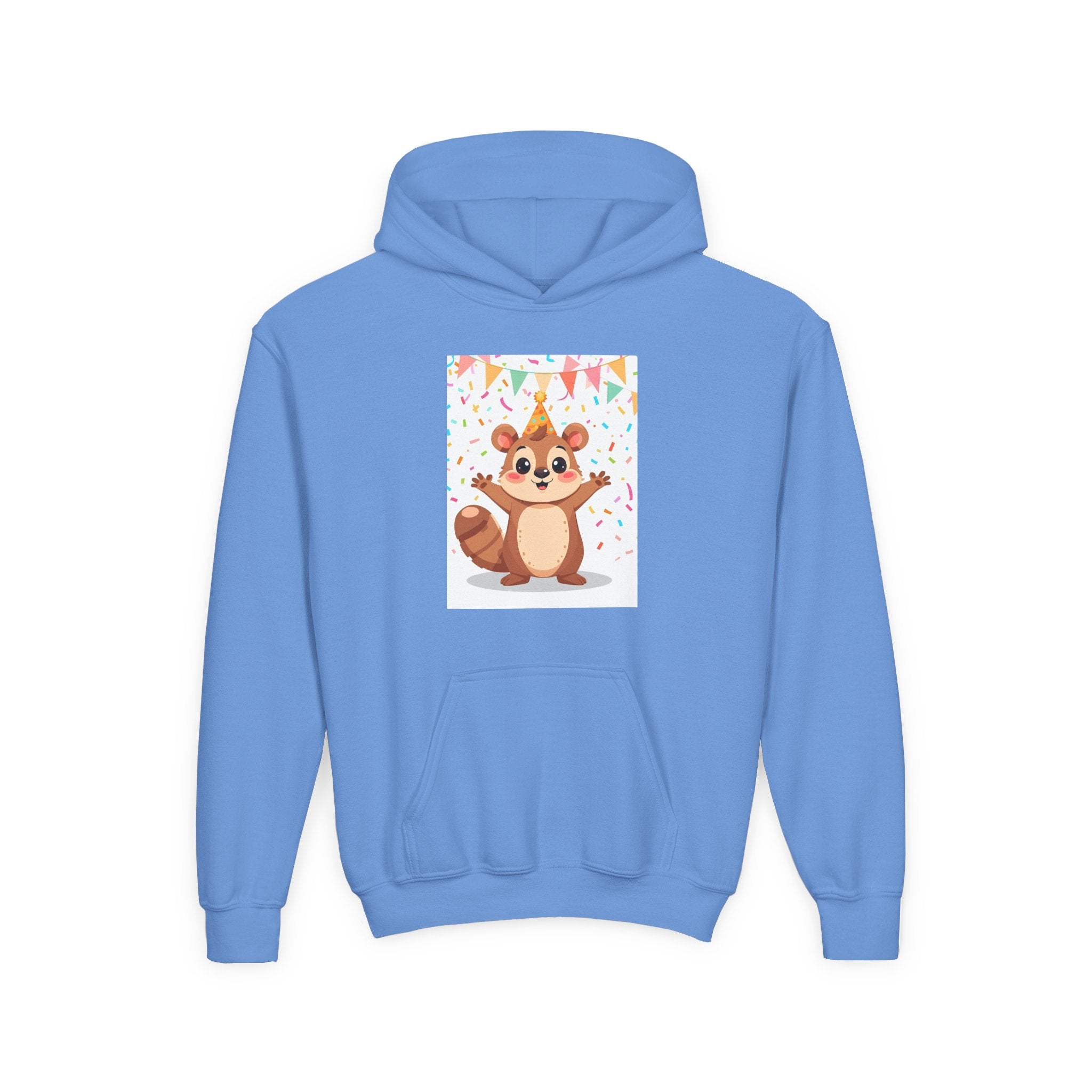 Party Animal With Squirl Youth Heavy Blend Hooded Sweatshirt