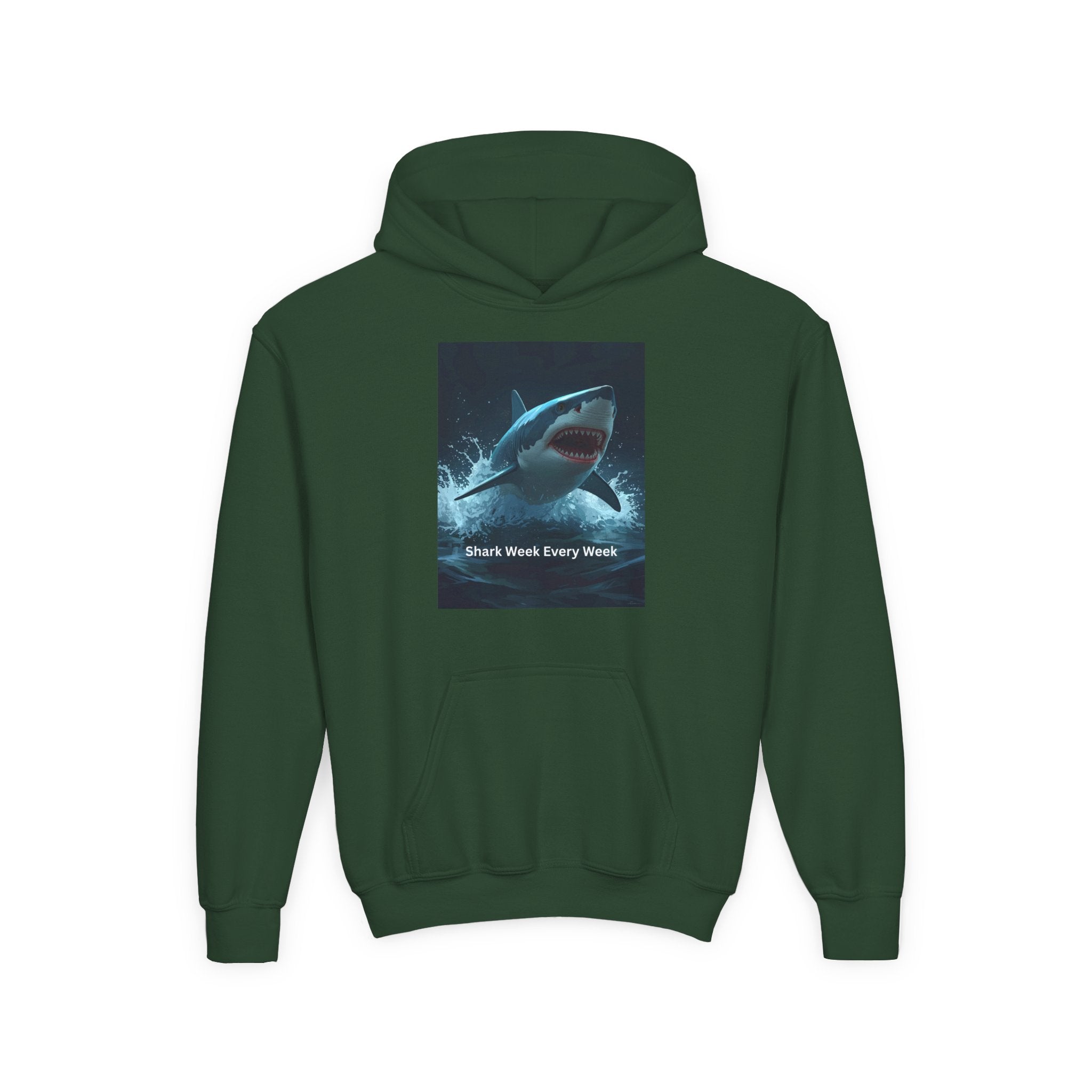 Shark Week Youth Hoodie - Fun, Comfortable Sweatshirt for Ocean Lovers, Kids Merchandise, Gift for Summer, Adventure Apparel, Sea Life Style