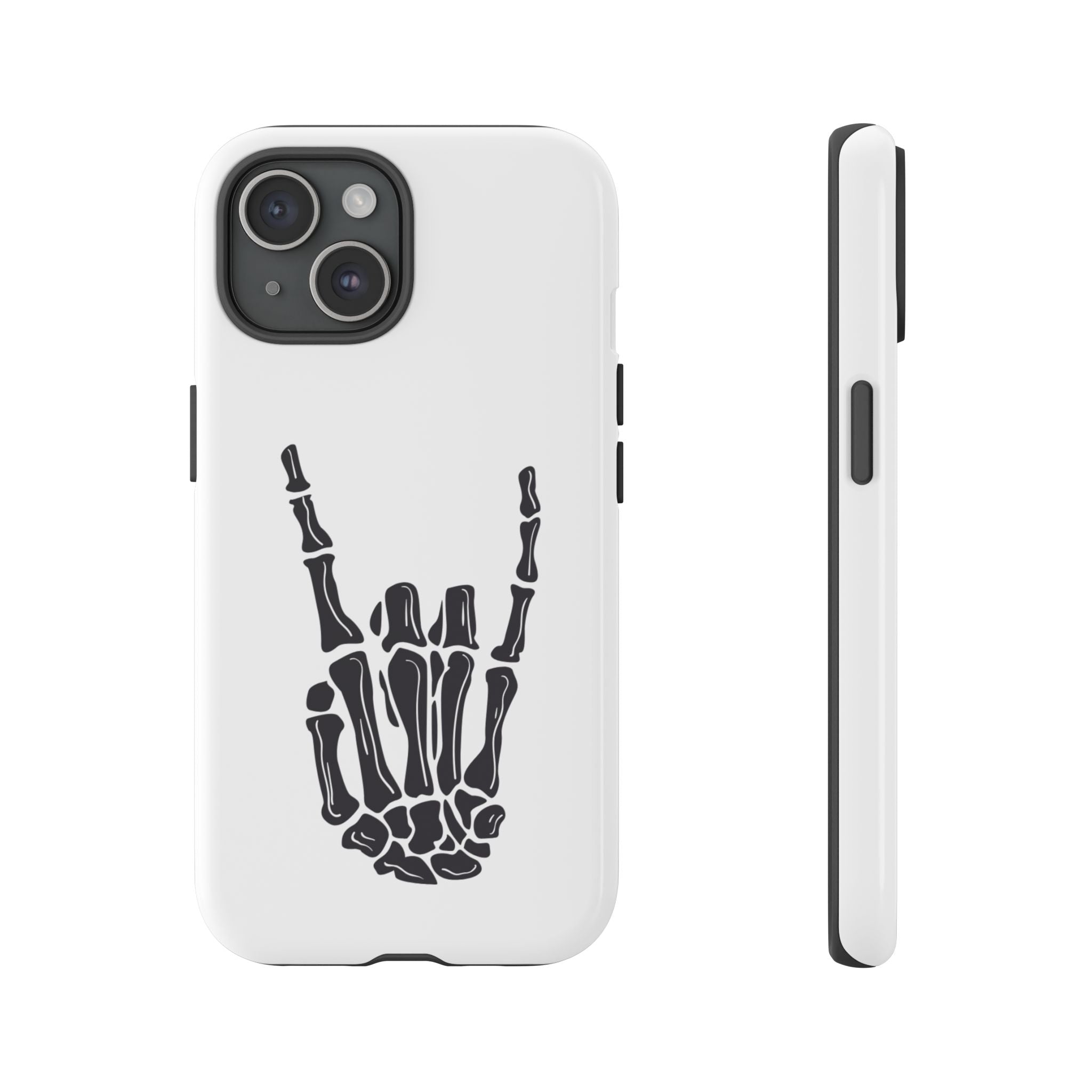 Rock On Skeleton Phone Case, Edgy Phone Cover, Tough Cases for Music Lovers, Halloween Accessories, Gifts for Him