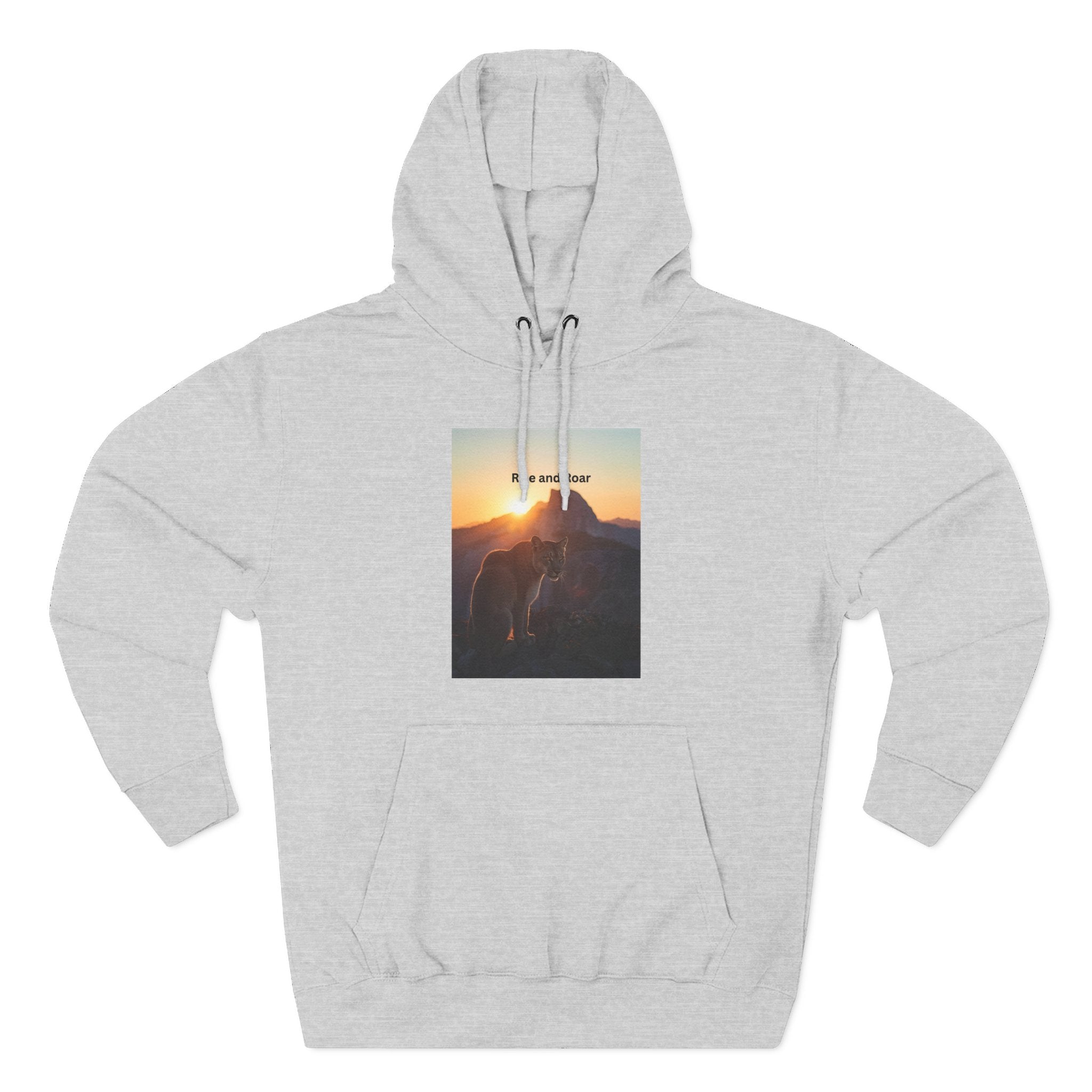 Rise And Roar Sunset Adventure Fleece Hoodie, Cozy Outdoor Hoodie, Travel Apparel, Nature Lover Gift, Comfortable Sweatshirt, Perfect for Bonfires
