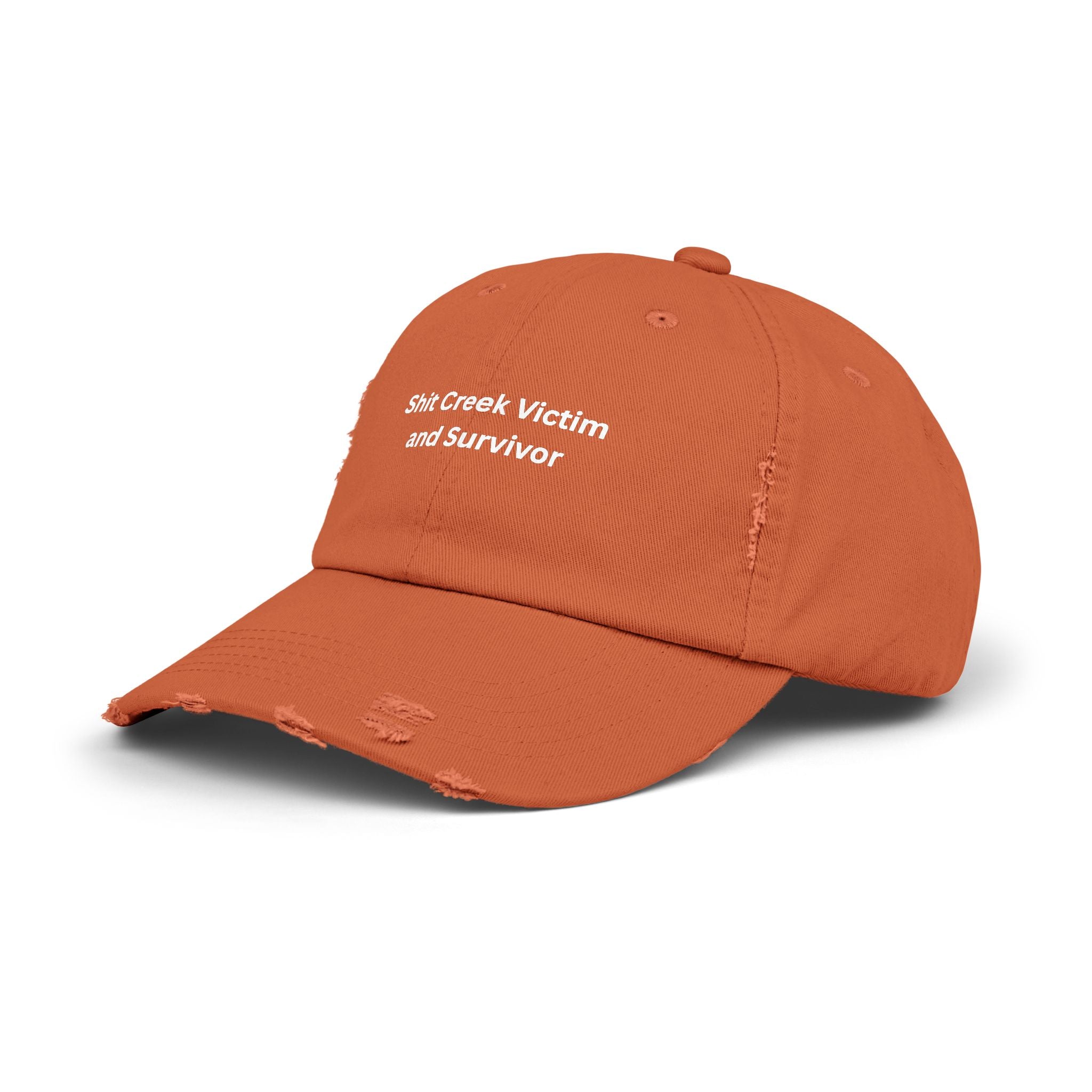 Distressed Cap with 'Shit Creek Victim and Survivor' Text - Perfect for Casual Days, Gifts for Survivors, Unique Statement Hat, Ideal [...]