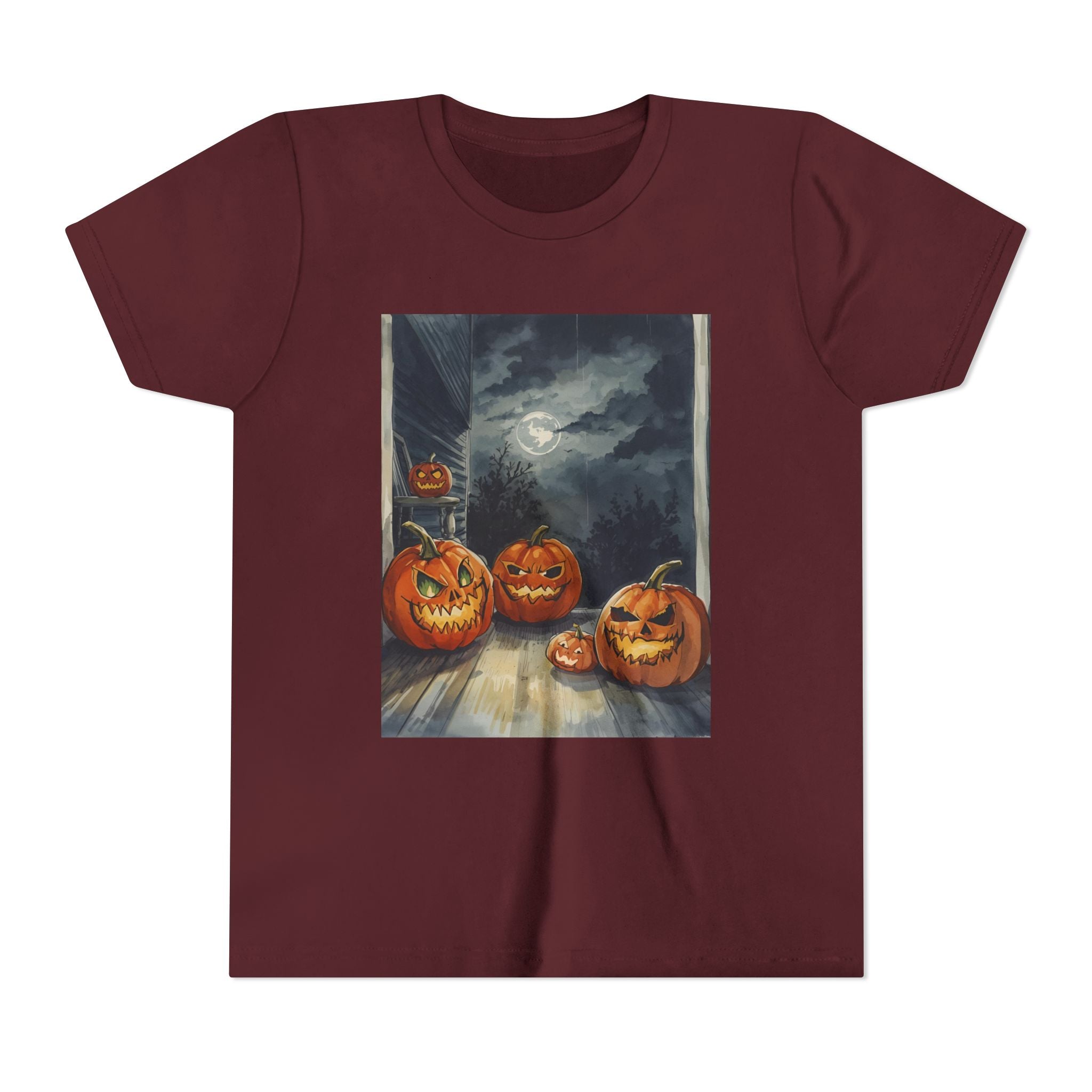 Halloween Pumpkin Scary Youth Short Sleeve Tee