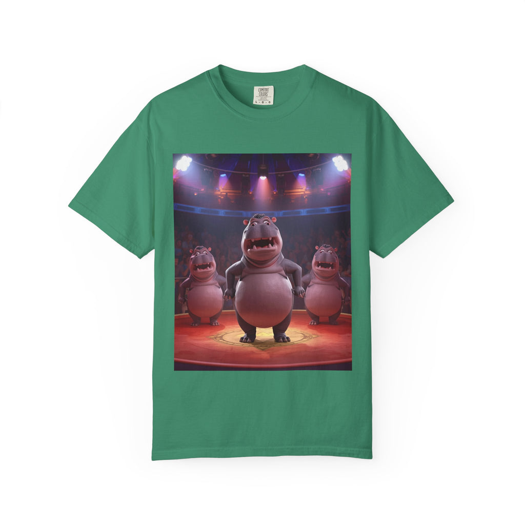 Fun Hippo Performance T-Shirt, Unisex Cotton Tee, Cartoon T-shirt, Gift for Kids, Animal Lover Shirt, Birthday Party Apparel