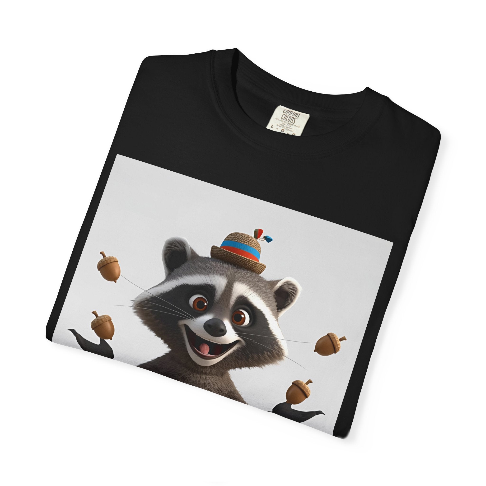 Whimsical Raccoon T-Shirt, Unisex Graphic Tee, Cute Animal Shirt, Fun Gift for Kids and Adults, Quirky Nature Lover Apparel, Party Wear