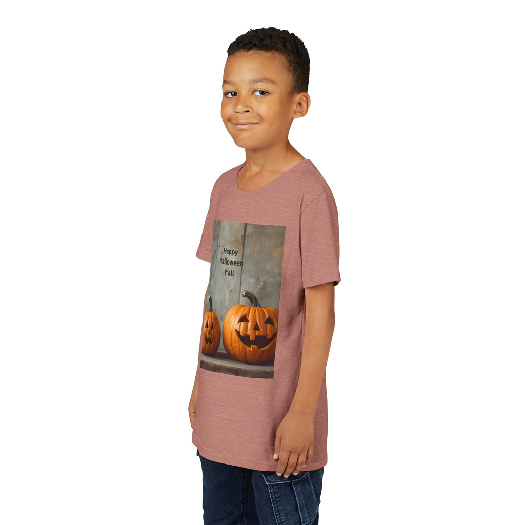 Halloween Pumpkin Youth Tee, Spooky Kids Shirt, Pumpkin Graphic Tee, Fall Celebration Gift, Trick or Treat Outfit