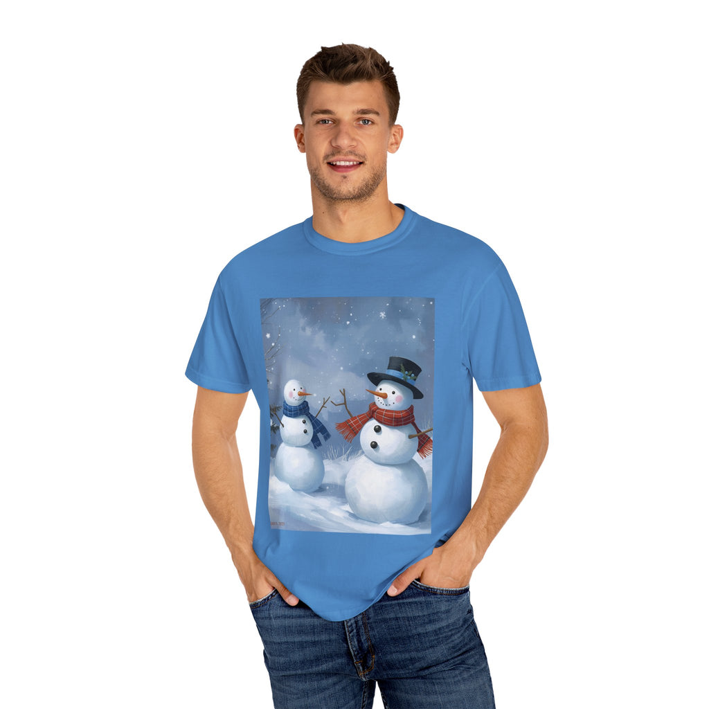 Christmas Snowman Family T-Shirt, Unisex Graphic Tee, Holiday Gift, Winter Apparel, Cozy Casual Wear, Christmas T-Shirt